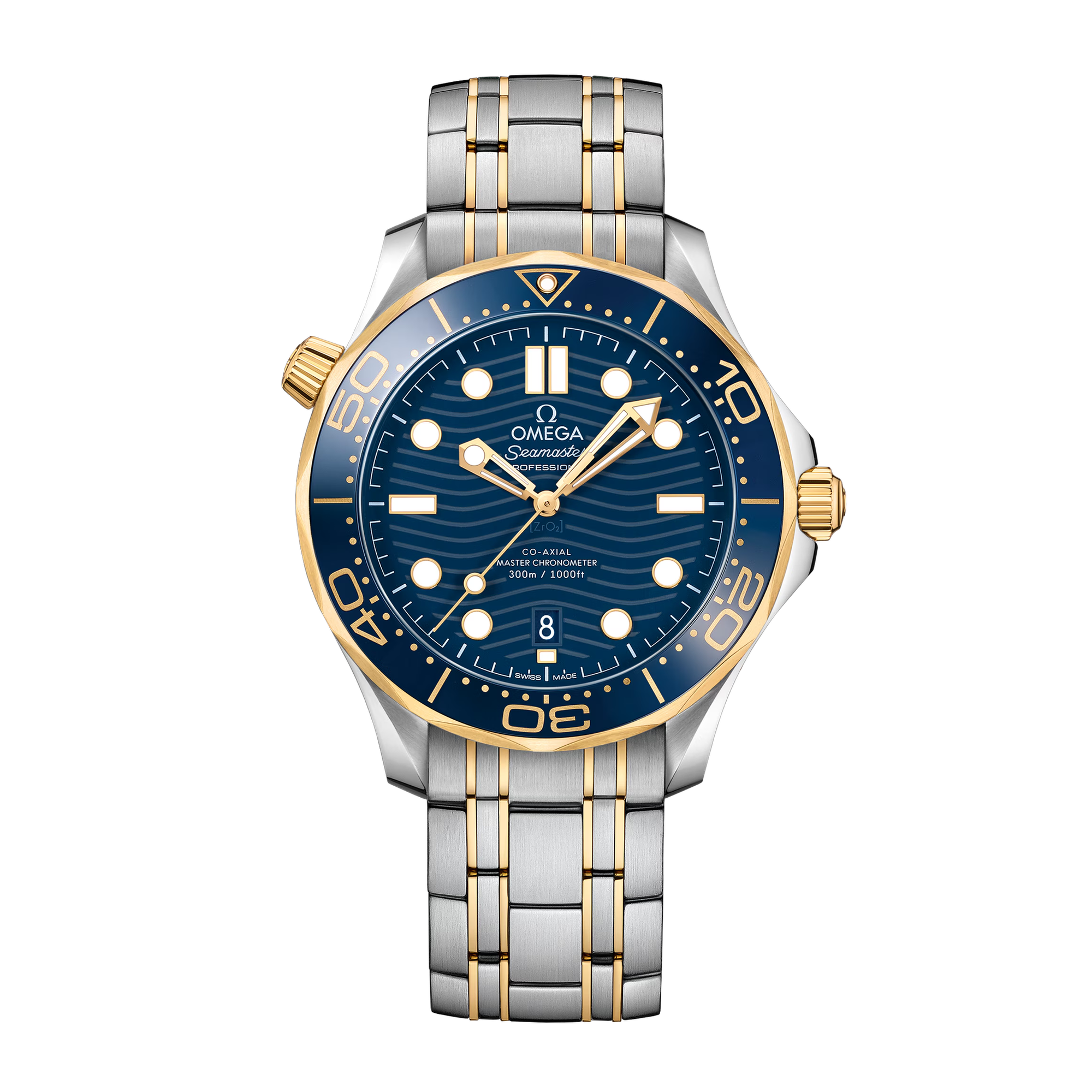 Seamaster Diver 300m Yellow Gold & Steel Blue Dial 42mm Product Image 1