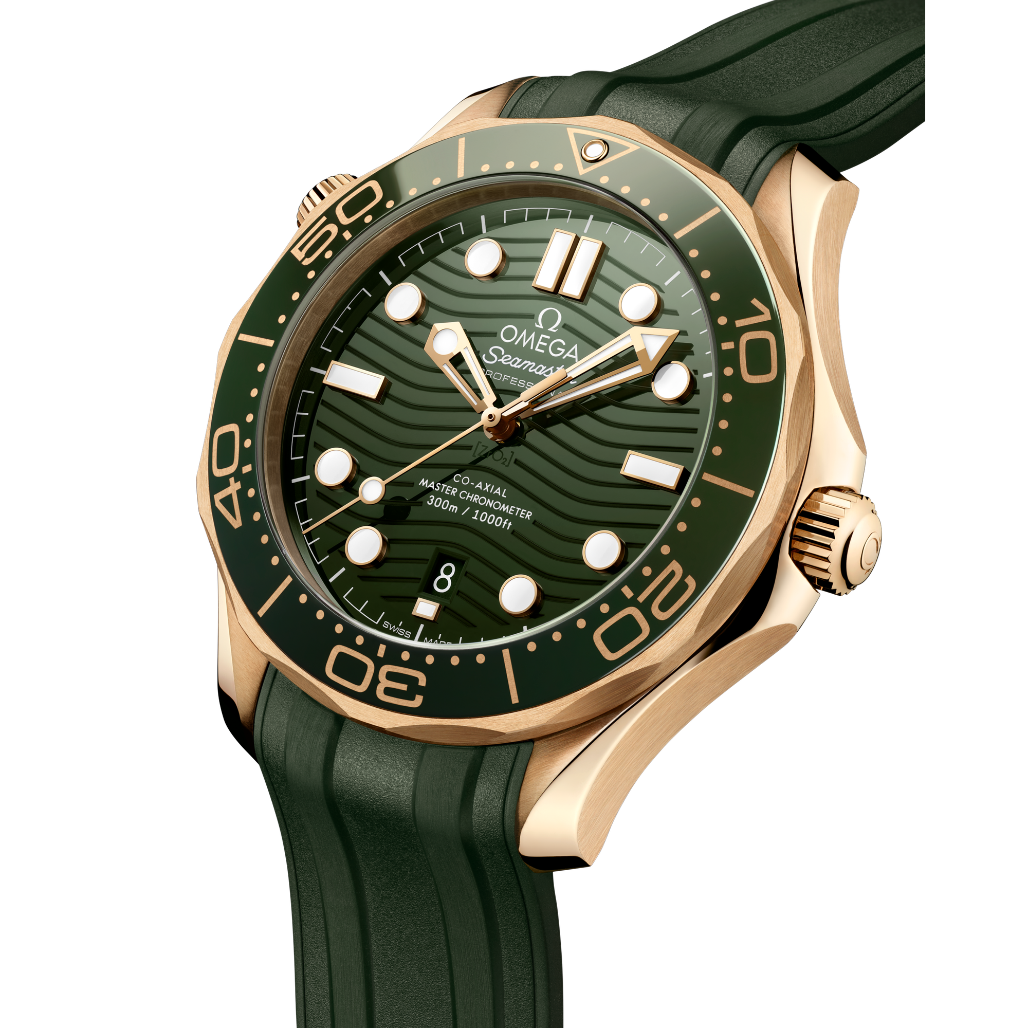 Seamaster Diver 300m Yellow Gold Green Dial 42mm Product Image 3