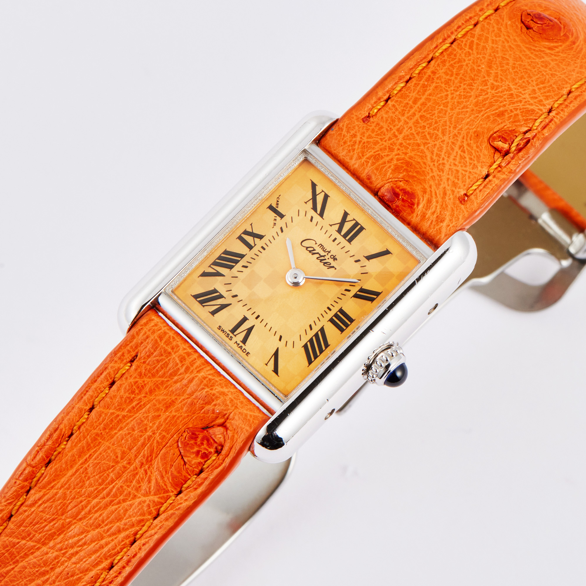 Tank Must Checkboard Special Edition Silver Orange Dial 22mm Product Image 1