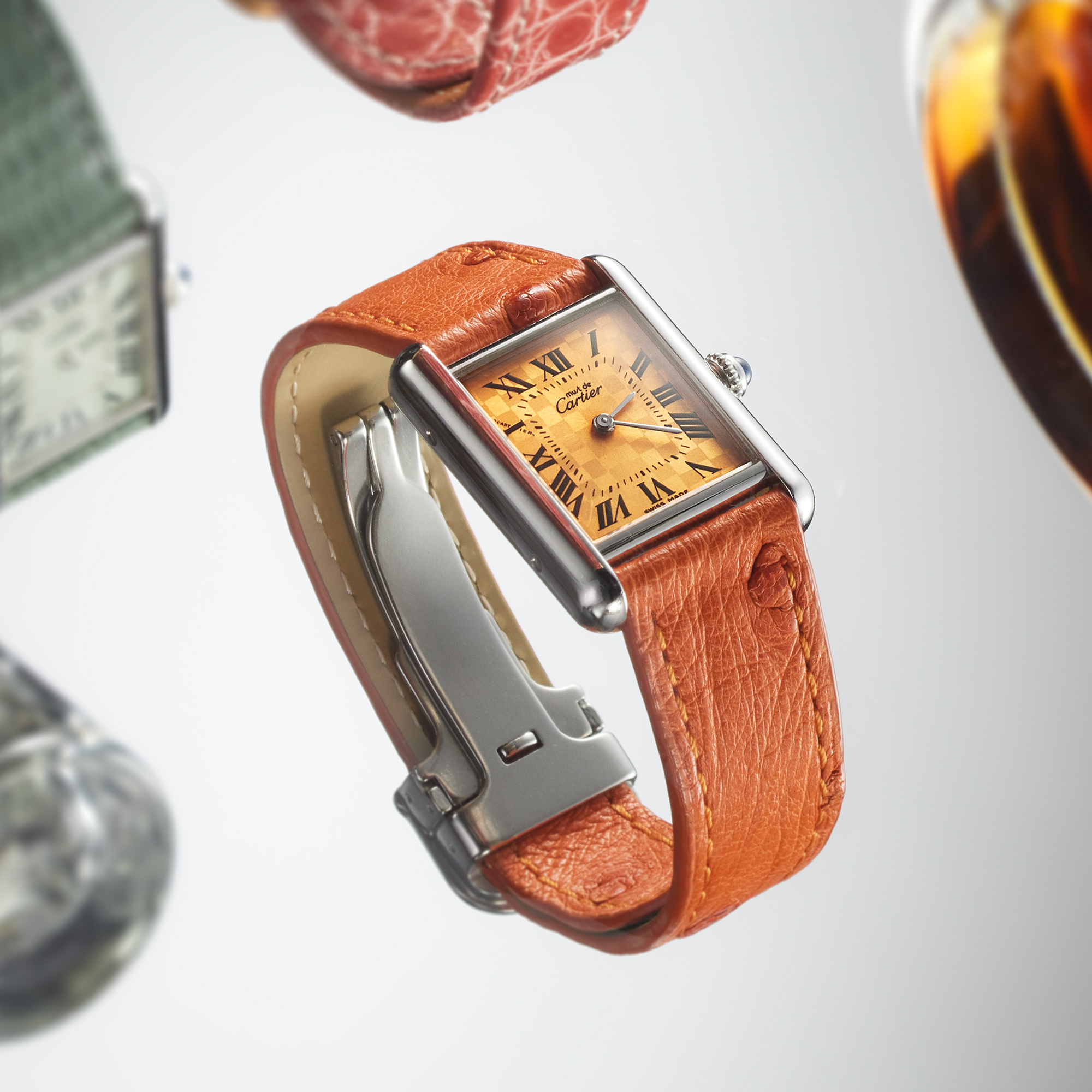 Tank Must Checkboard Special Edition Silver Orange Dial 22mm Product Image 10