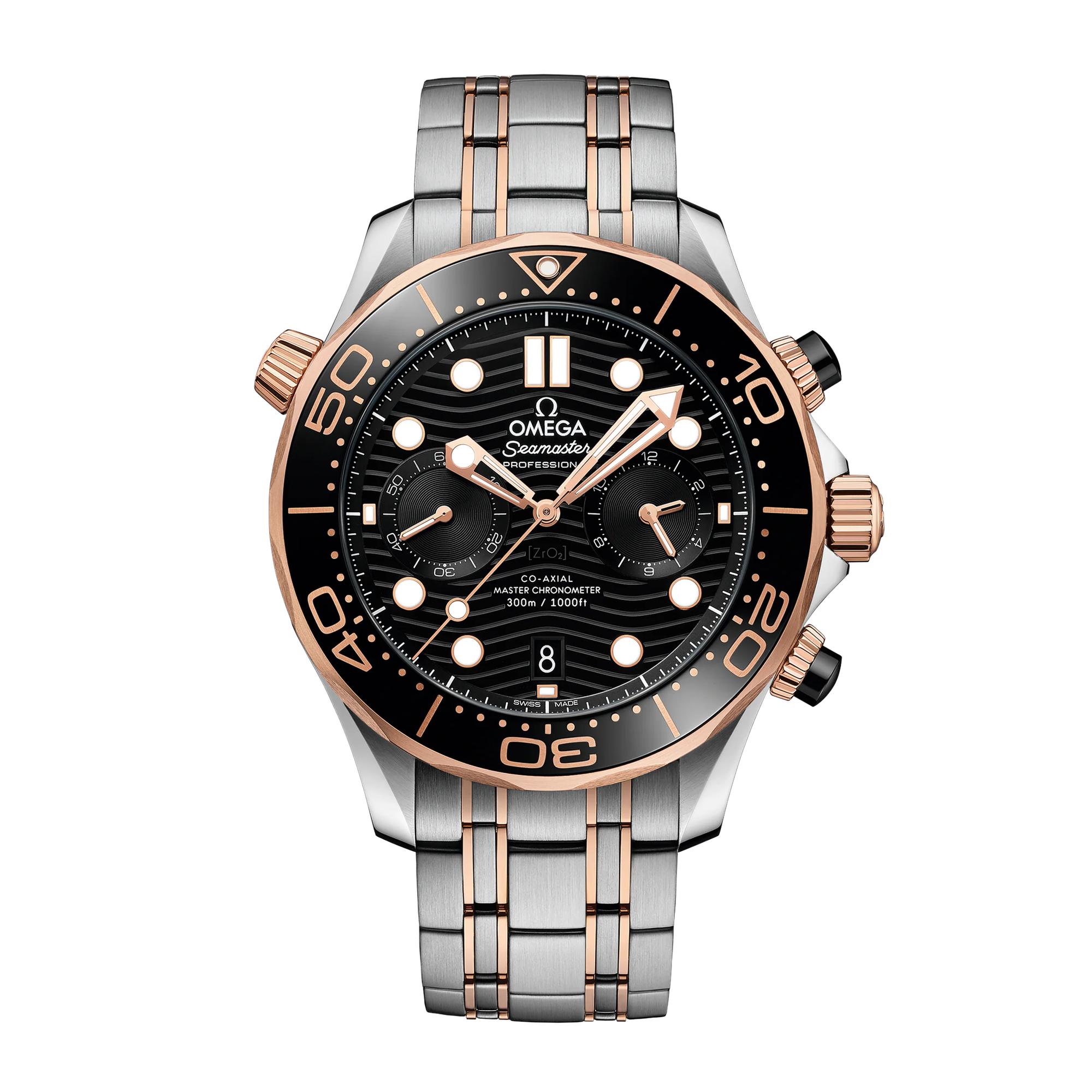 Seamaster Diver 300m Chronograph Rose Gold & Steel Black Dial 44mm Product Image