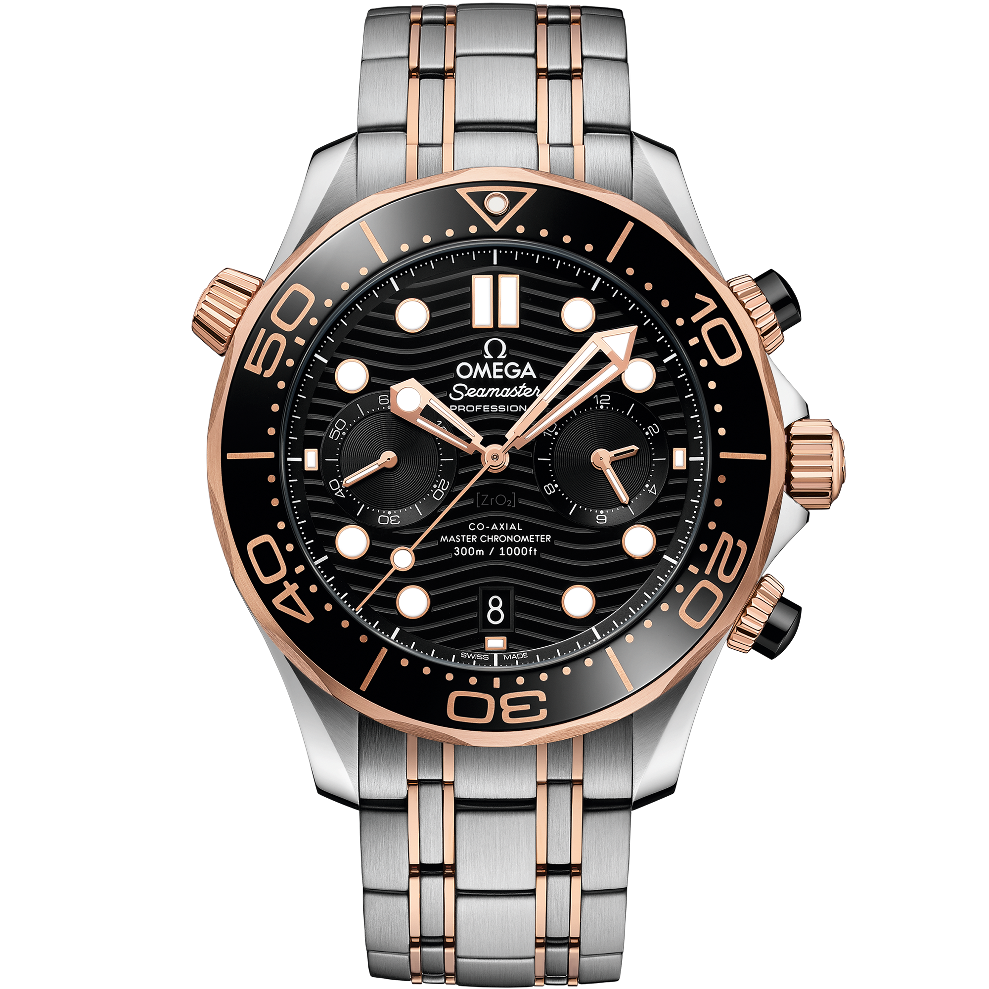 Seamaster Diver 300m Chronograph Rose Gold & Steel Black Dial 44mm Product Image 1