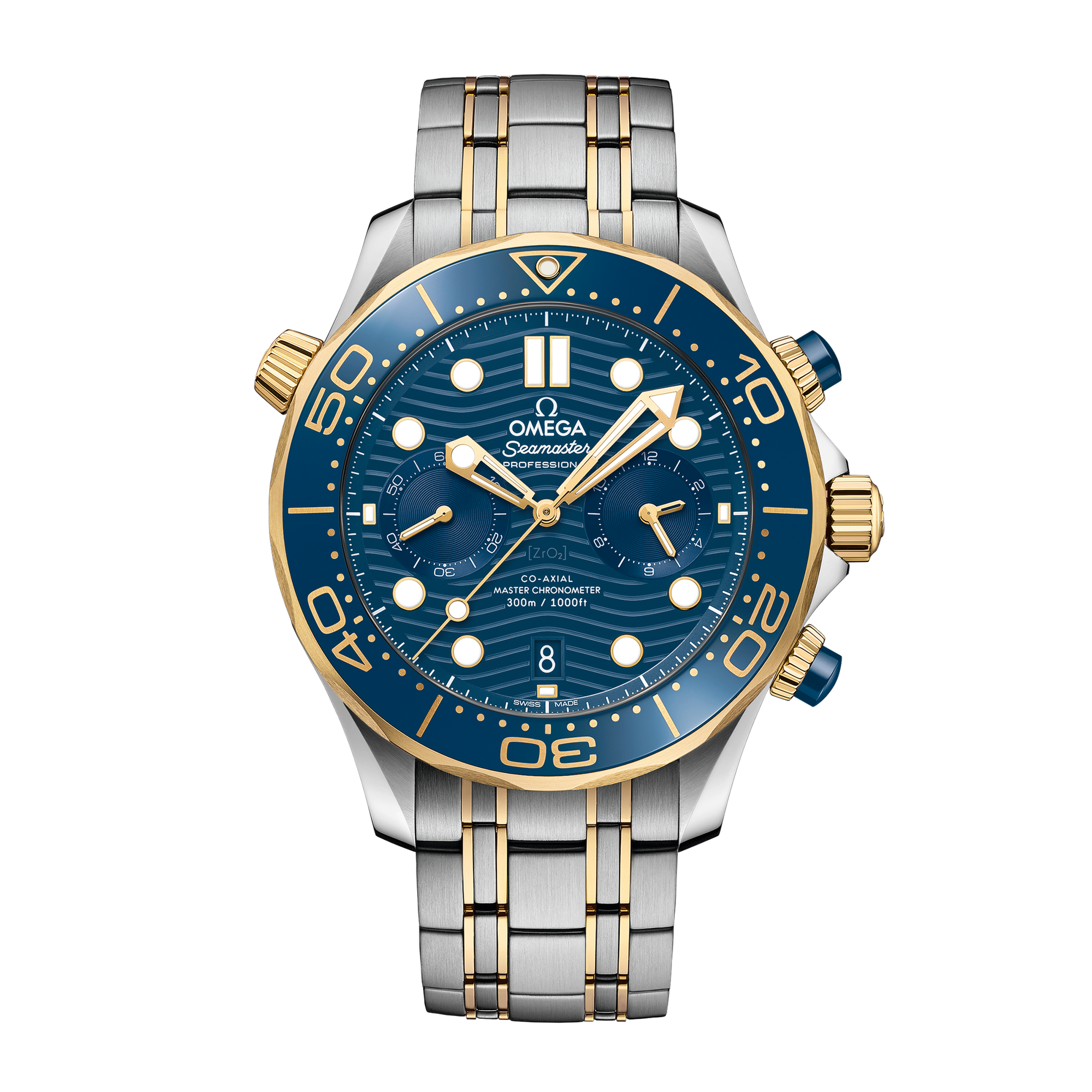 Seamaster Diver 300m Chronograph Yellow Gold & Steel Blue Dial 44mm Product Image