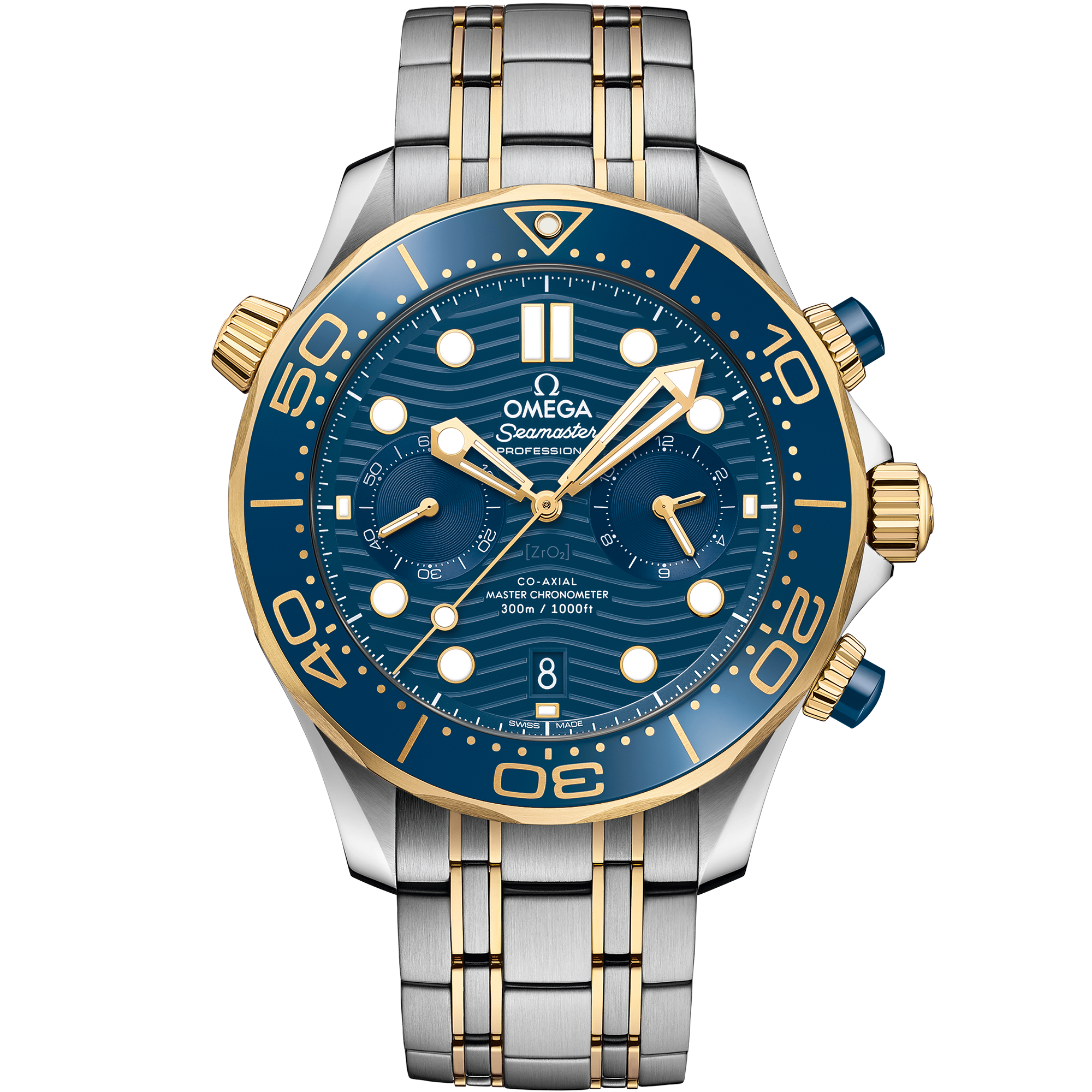 Seamaster Diver 300m Chronograph Yellow Gold & Steel Blue Dial 44mm Product Image 1