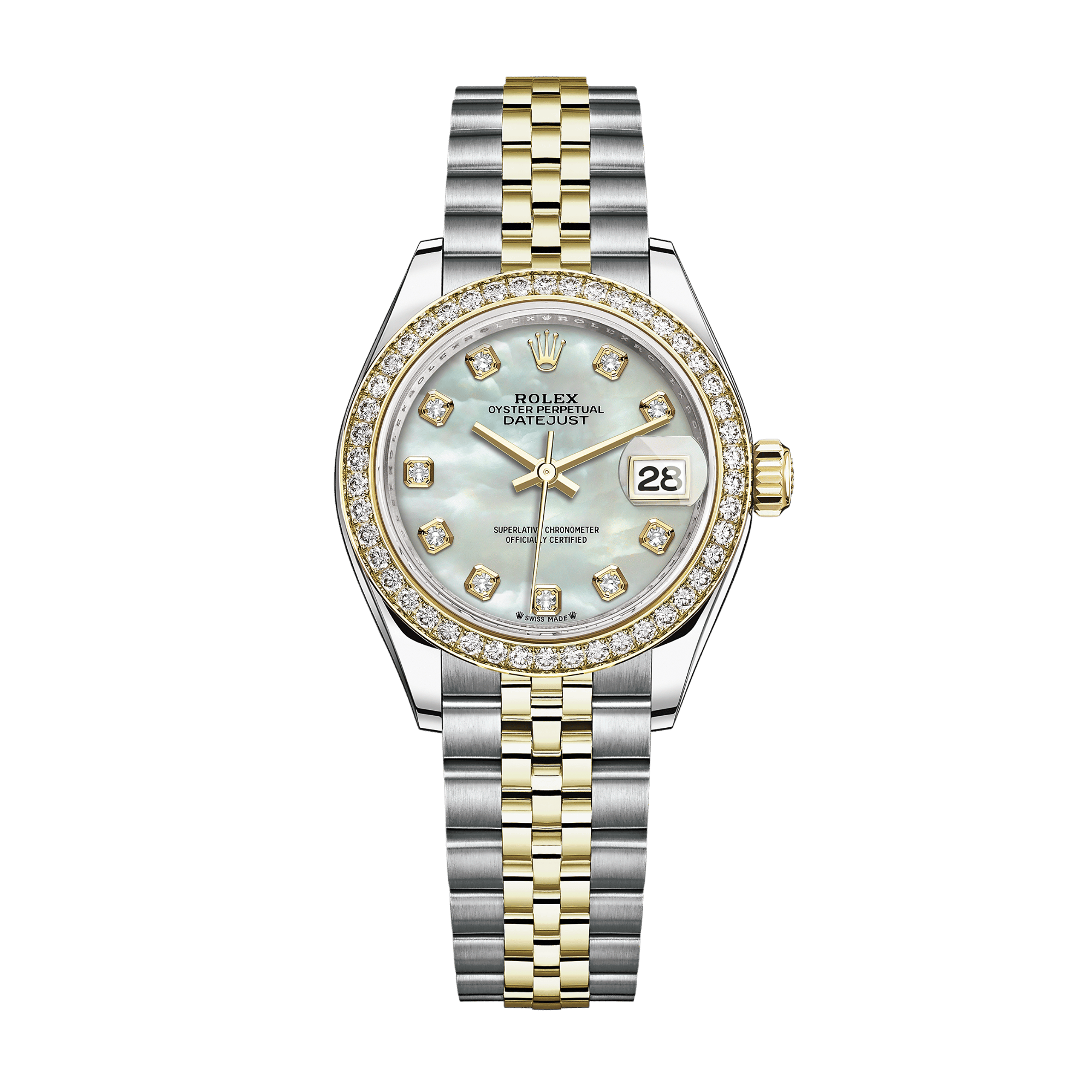 Datejust Yellow Gold & Steel Diamond Jubilee Mother of Pearl Dial 28mm Product Image