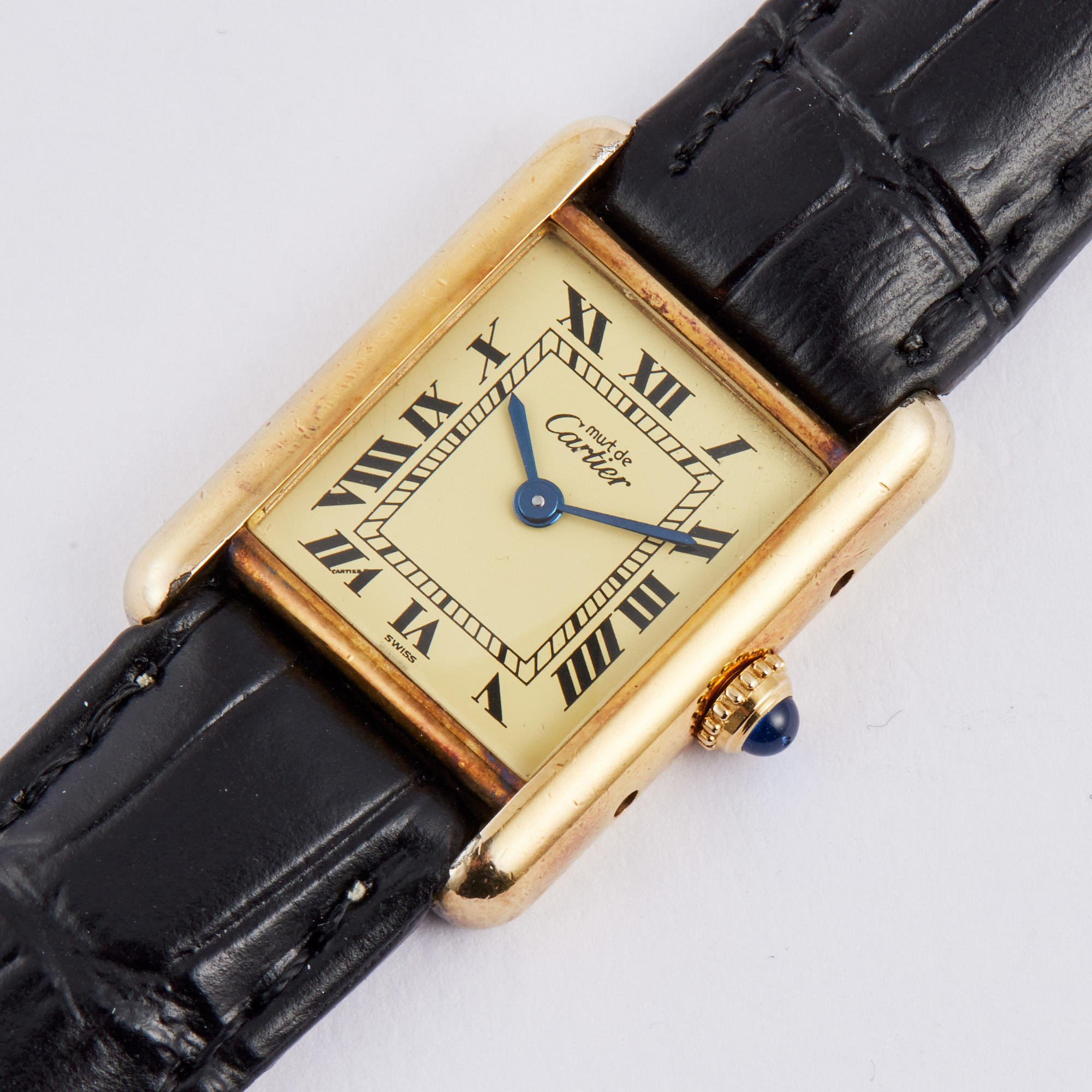 Vintage Tank Gold Plated White Dial 20mm Product Image 1