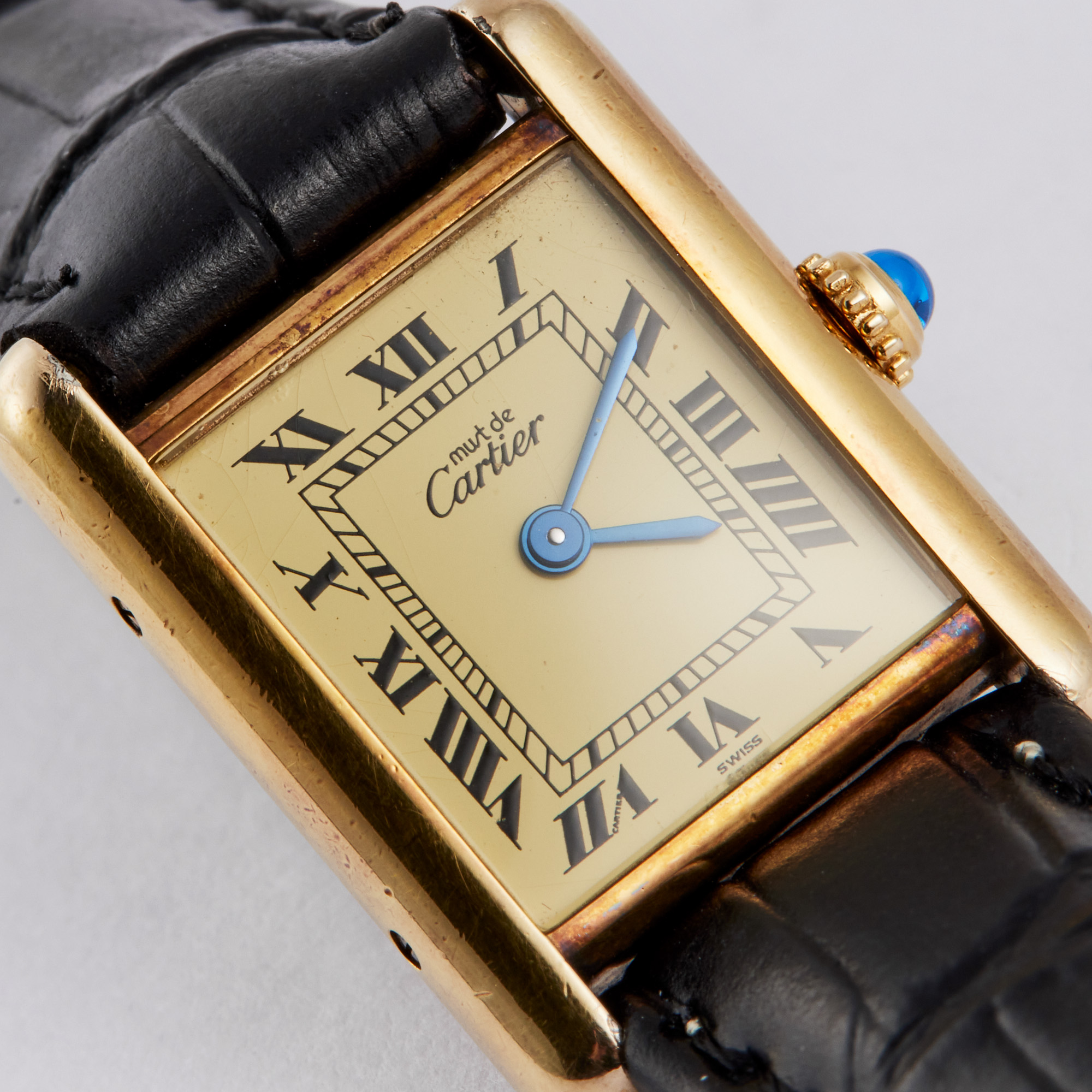 Vintage Tank Gold Plated White Dial 20mm Product Image 9