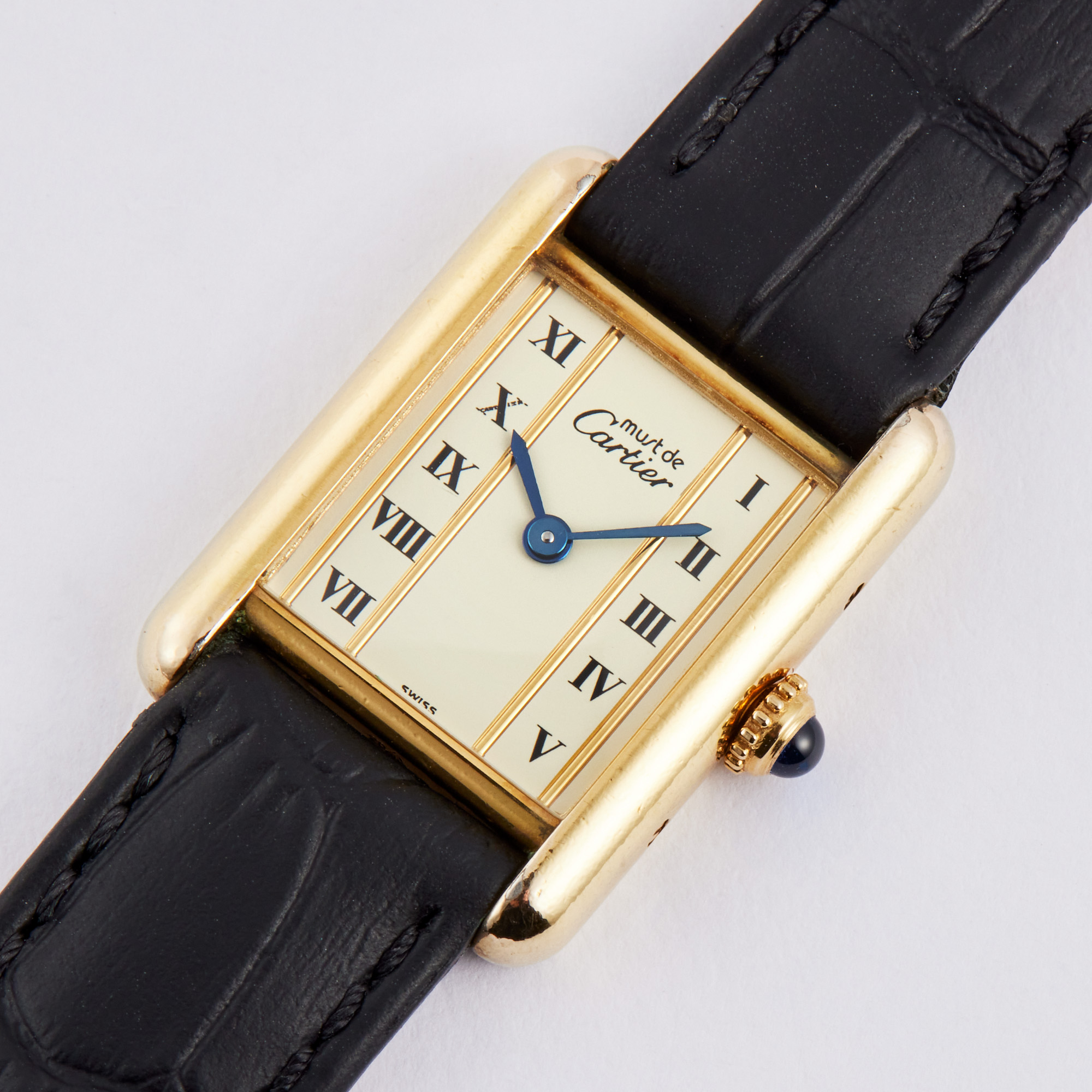 Vintage Tank Gold Plated White Dial 21mm Product Image 1