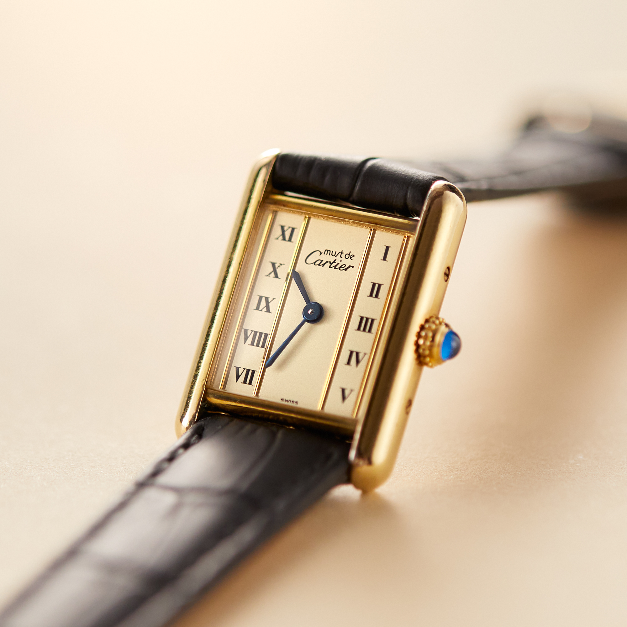 Vintage Tank Gold Plated White Dial 21mm Product Image 9