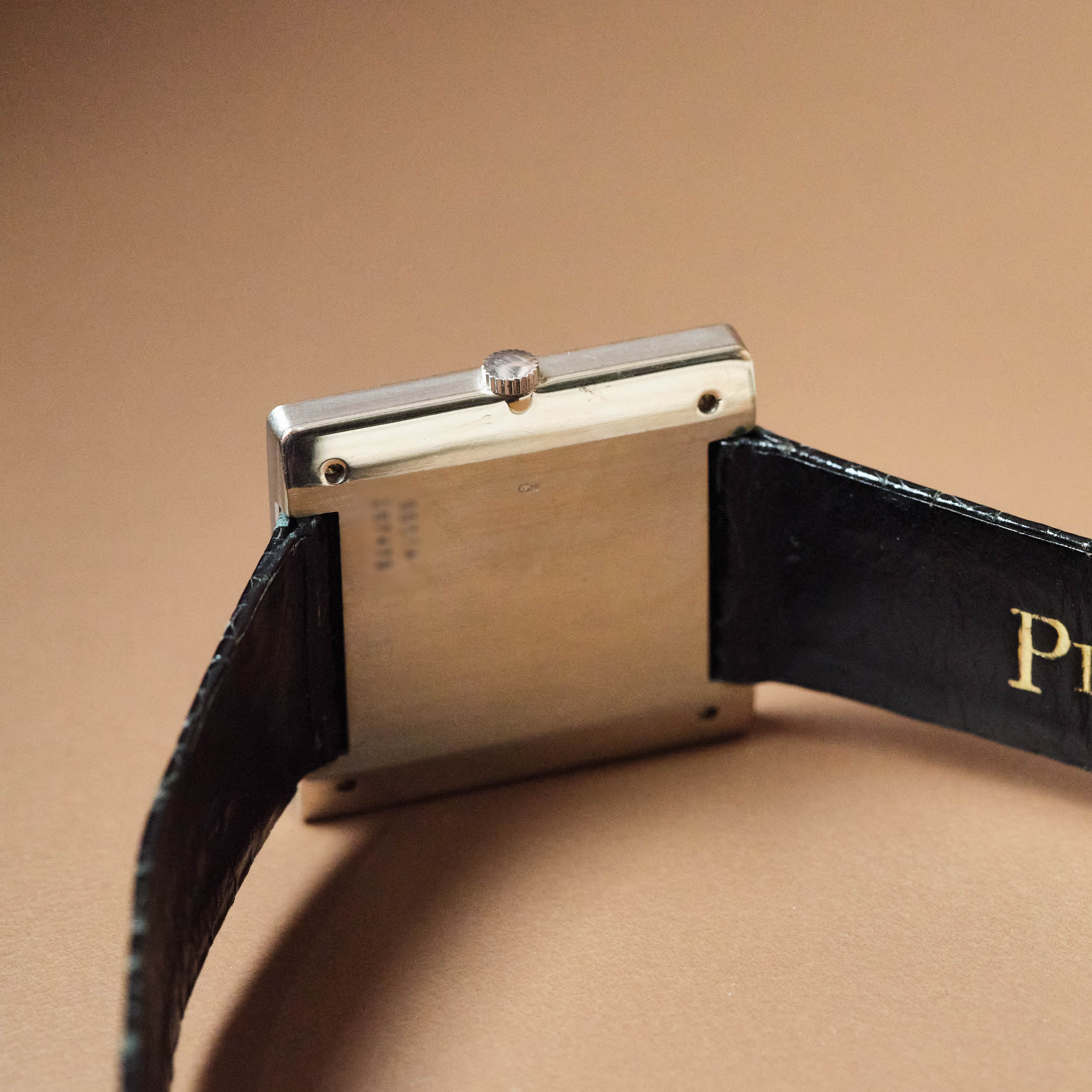 Vintage Square White Gold Black Dial 27mm Product Image