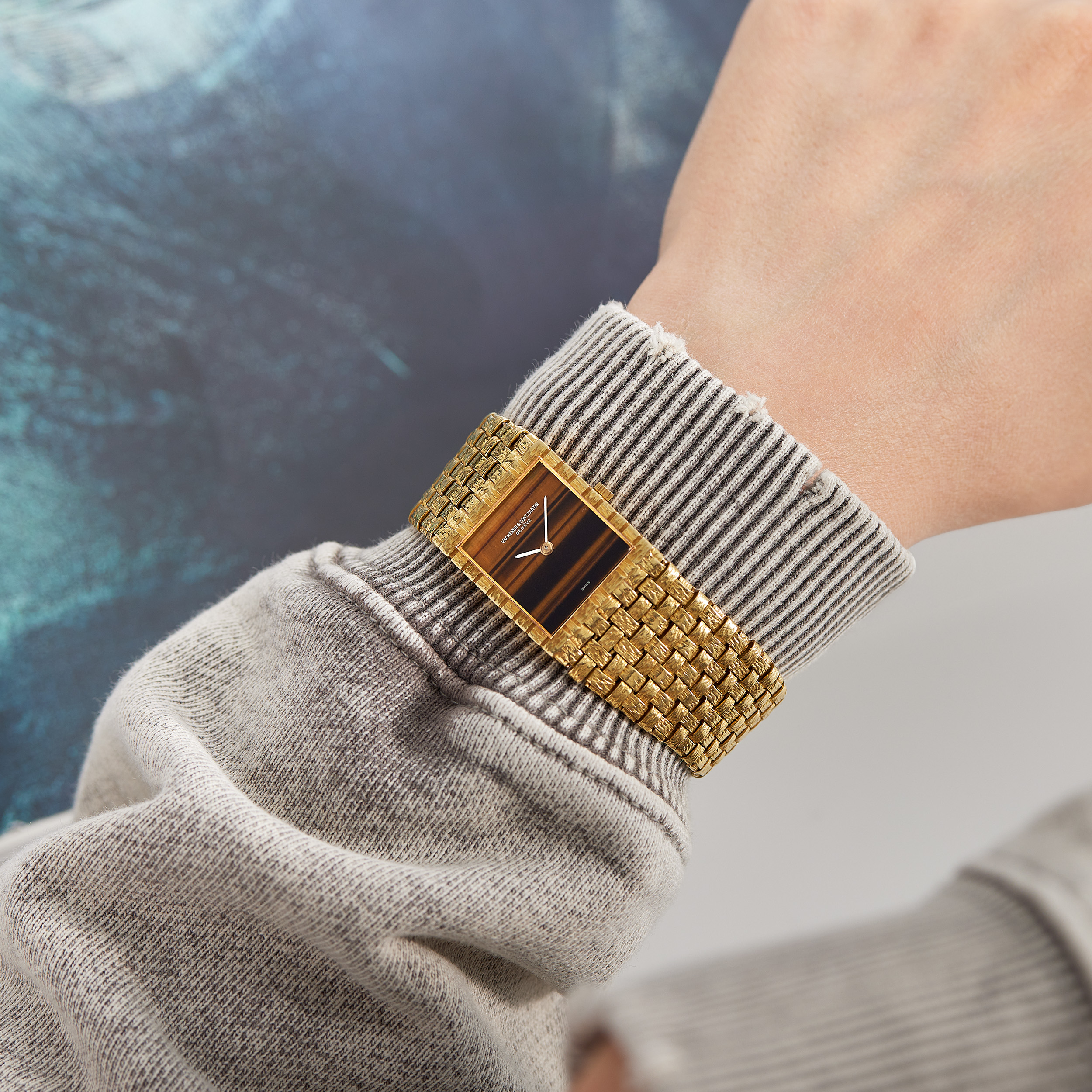 Vintage Tigers Eye Yellow Gold Brown Dial 22mm Product Image