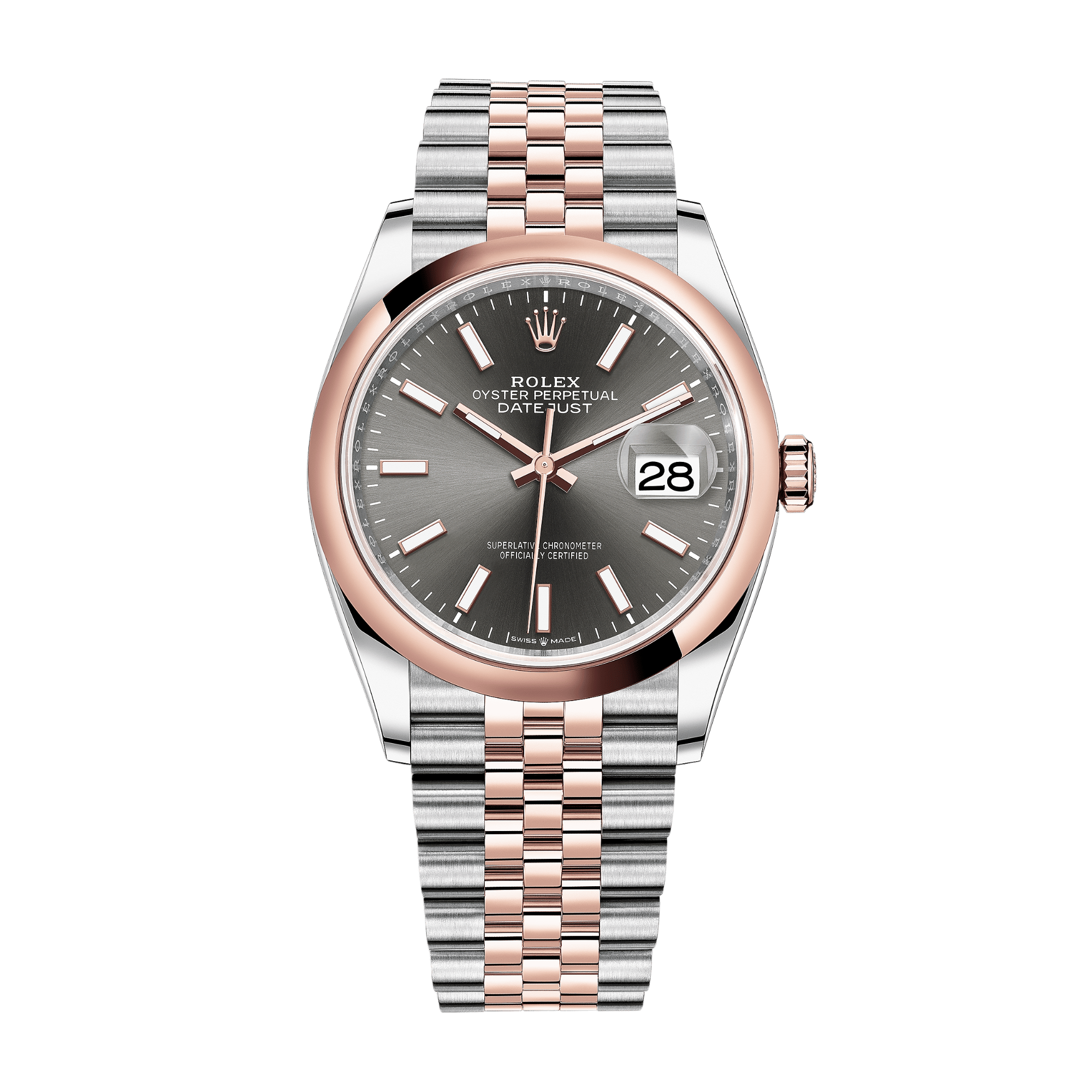 Datejust Rose Gold & Steel Jubilee Grey Dial 36mm Product Image