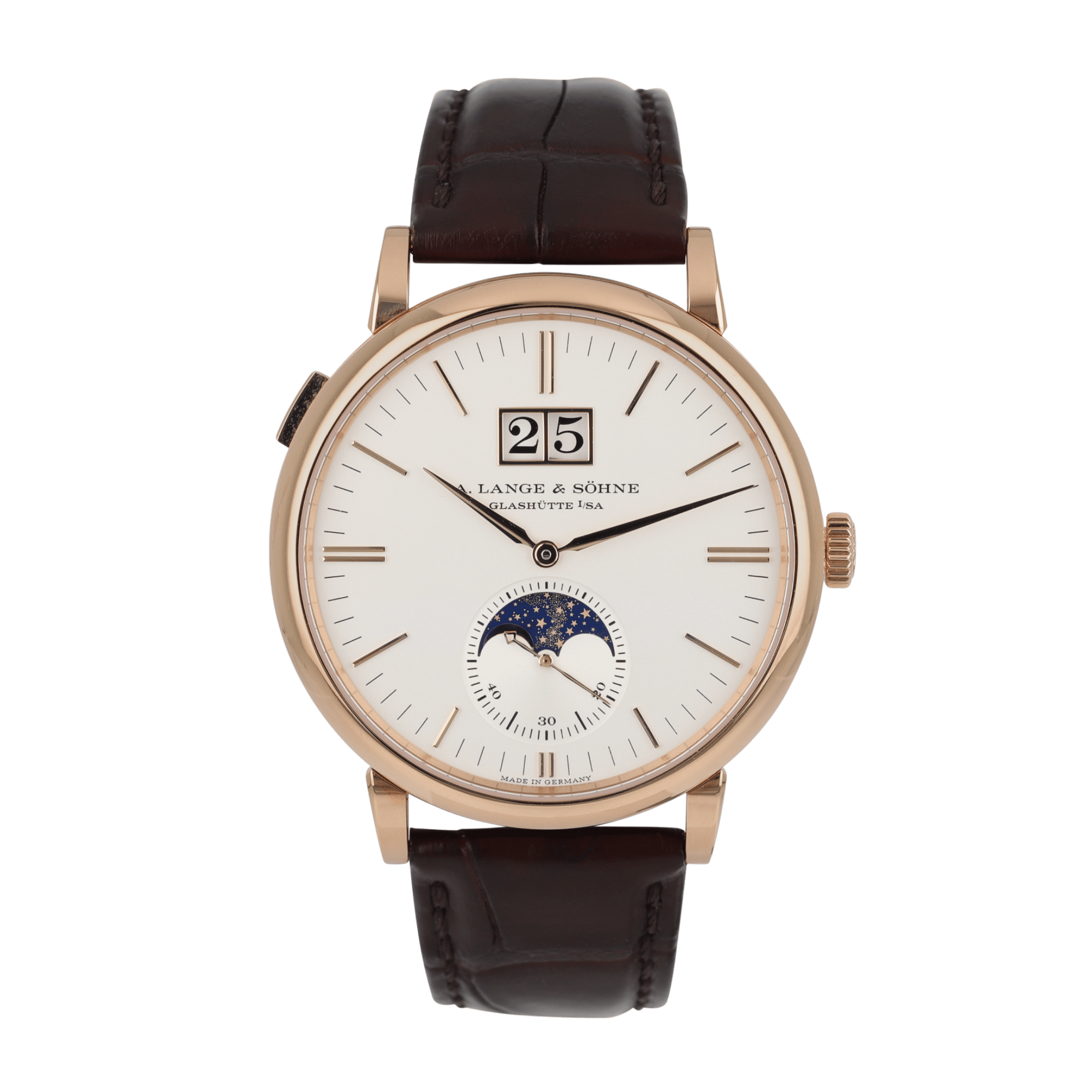 Saxonia Moonphase Rose Gold Silver Dial 40mm Product Image