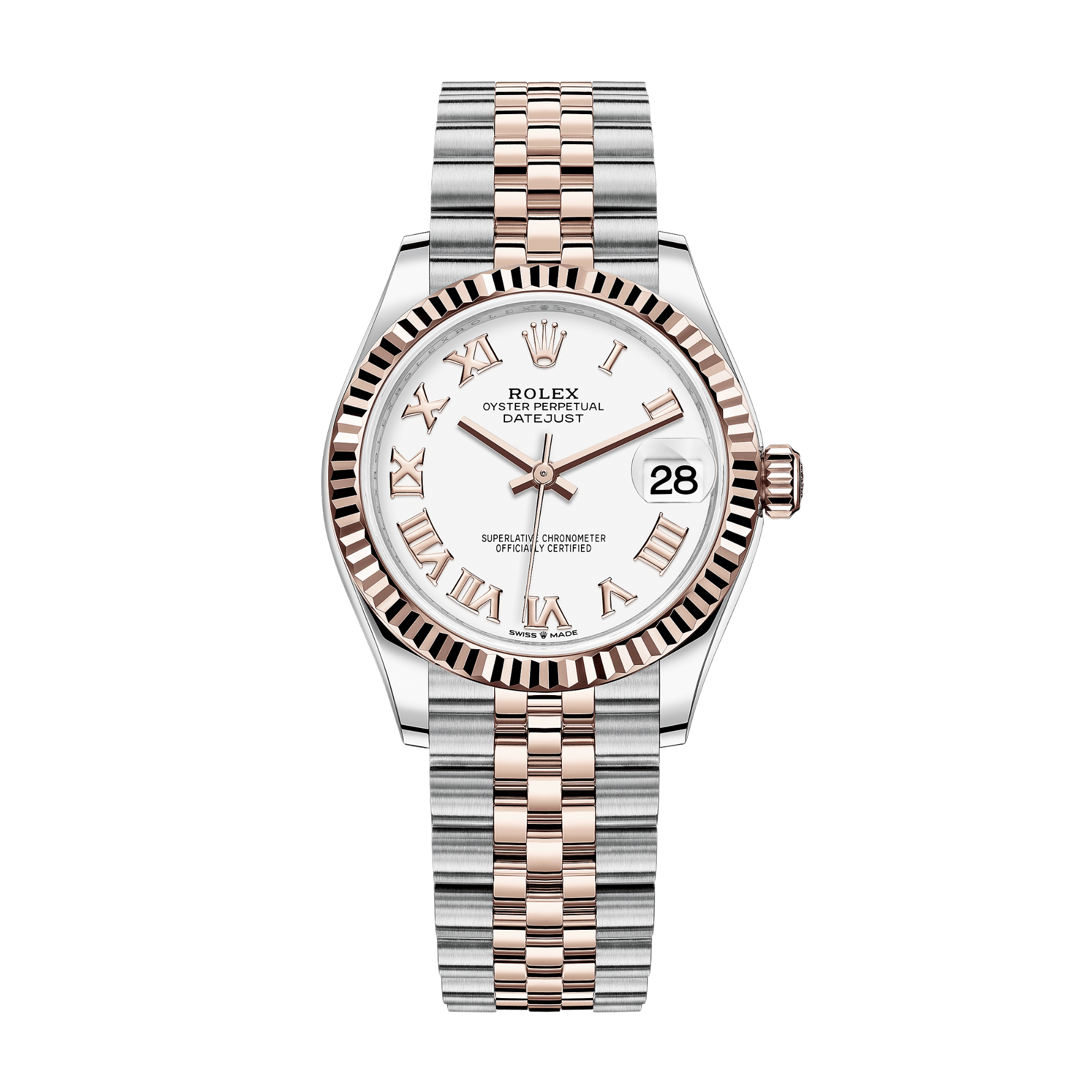 Datejust Rose Gold & Steel Jubilee White Dial 31mm Product Image