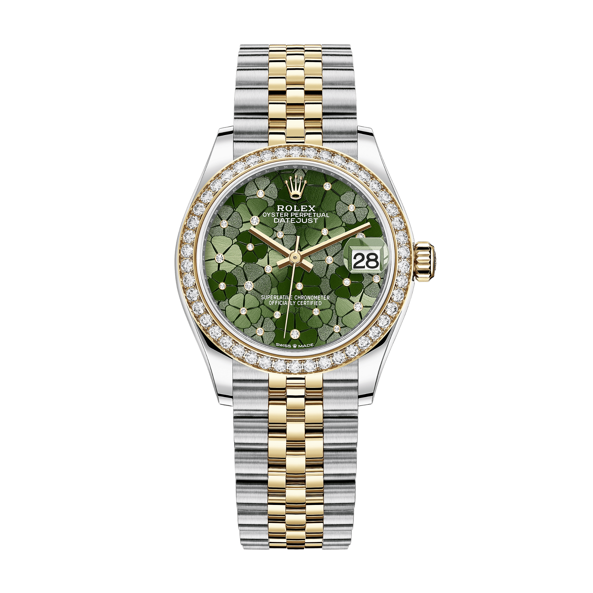 Datejust Yellow Gold & Steel Diamond Jubilee Green Dial 31mm Product Image