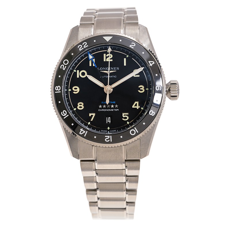 Longines Spirit Zulu Time Steel Black Dial 39mm L3.802.4