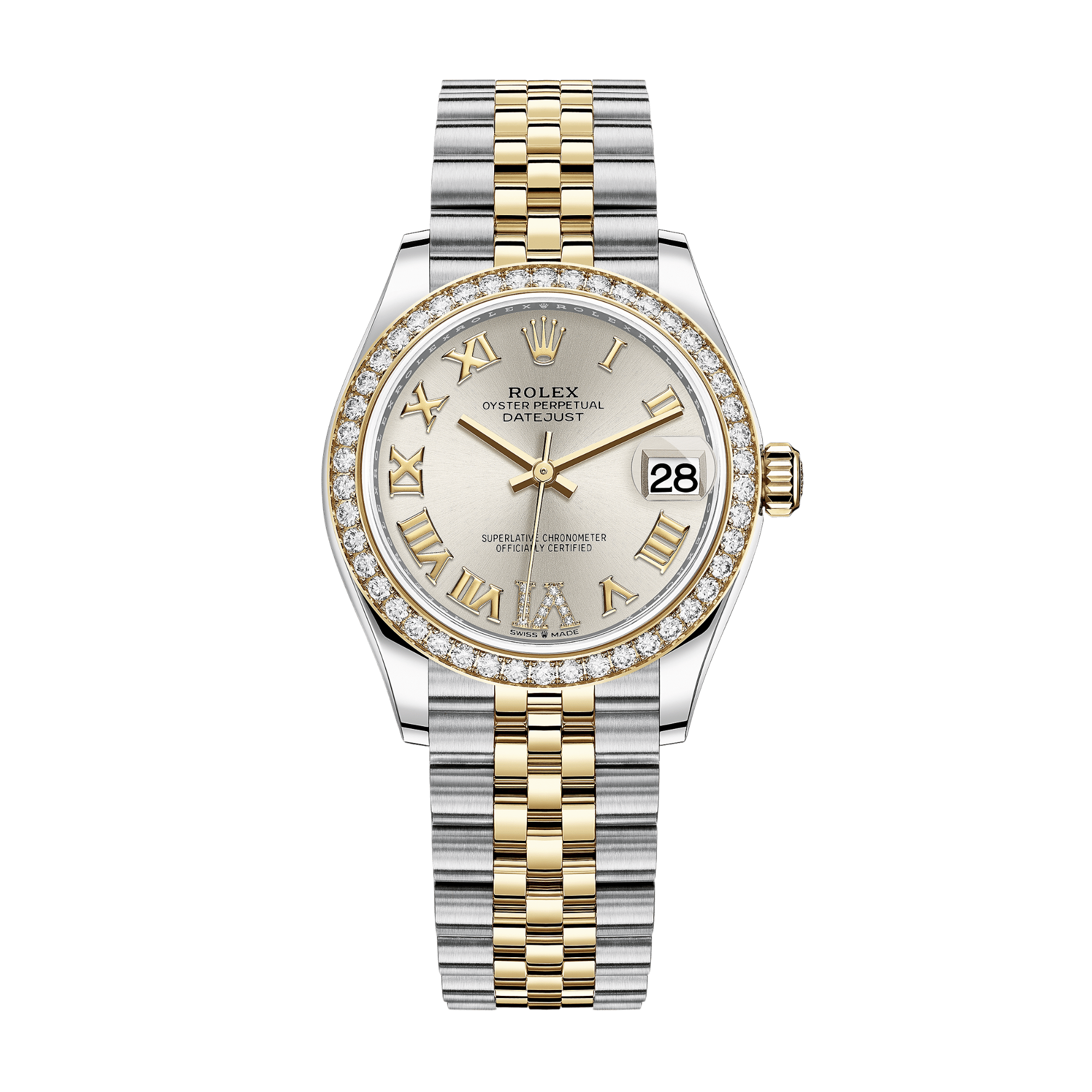Datejust Yellow Gold & Steel Diamond Jubilee Silver Dial 31mm Product Image