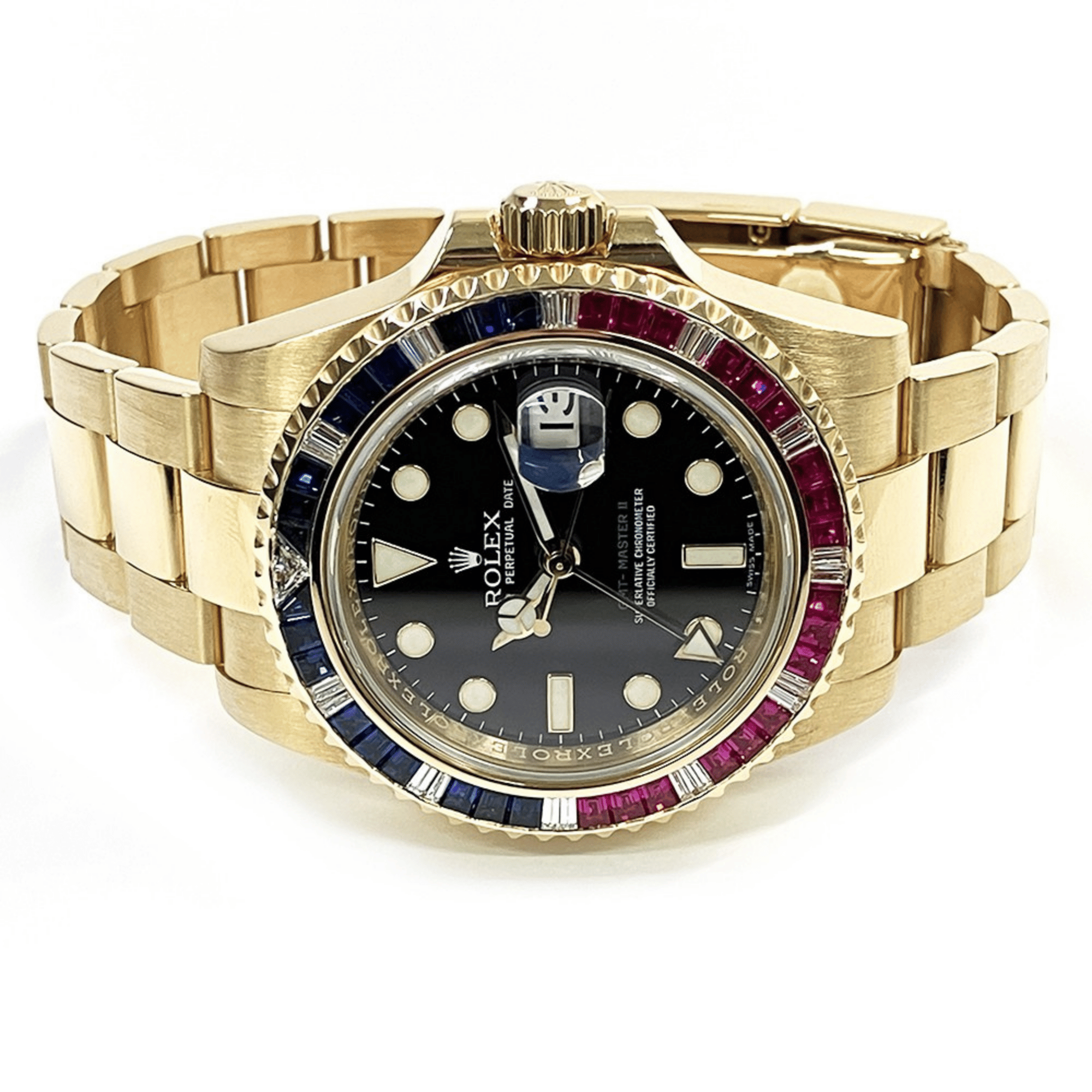 GMT-Master II Yellow Gold Sapphire Ruby Black Dial 40mm Product Image 2