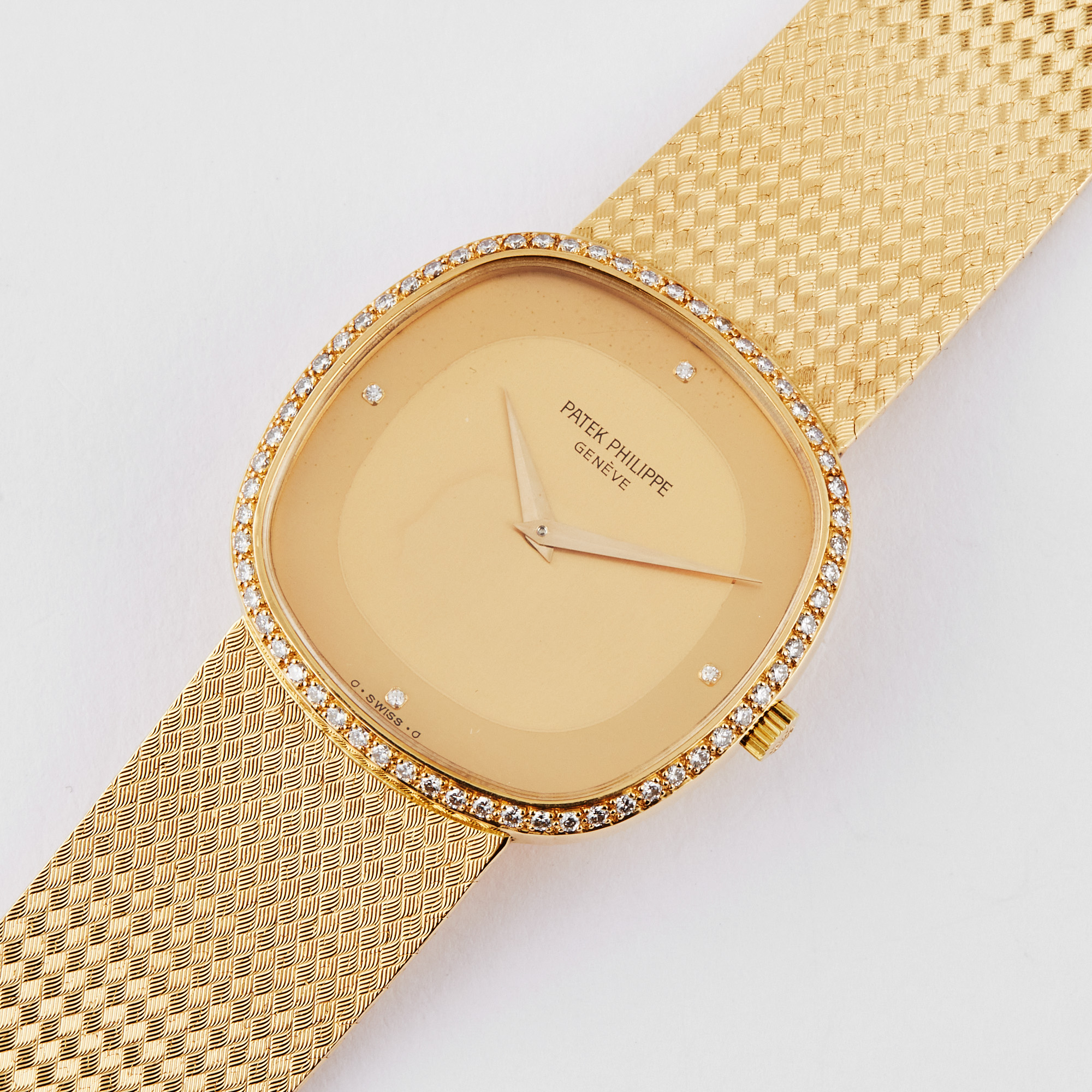 Vintage Ellipse Yellow Gold Diamond Champagne Dial 33mm Product Image 1