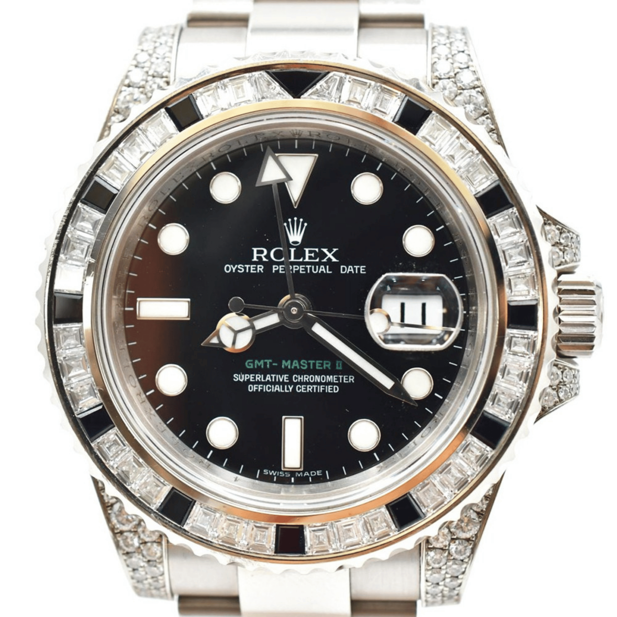 GMT-Master Ii White Gold Diamond Black Dial 40mm Product Image 1