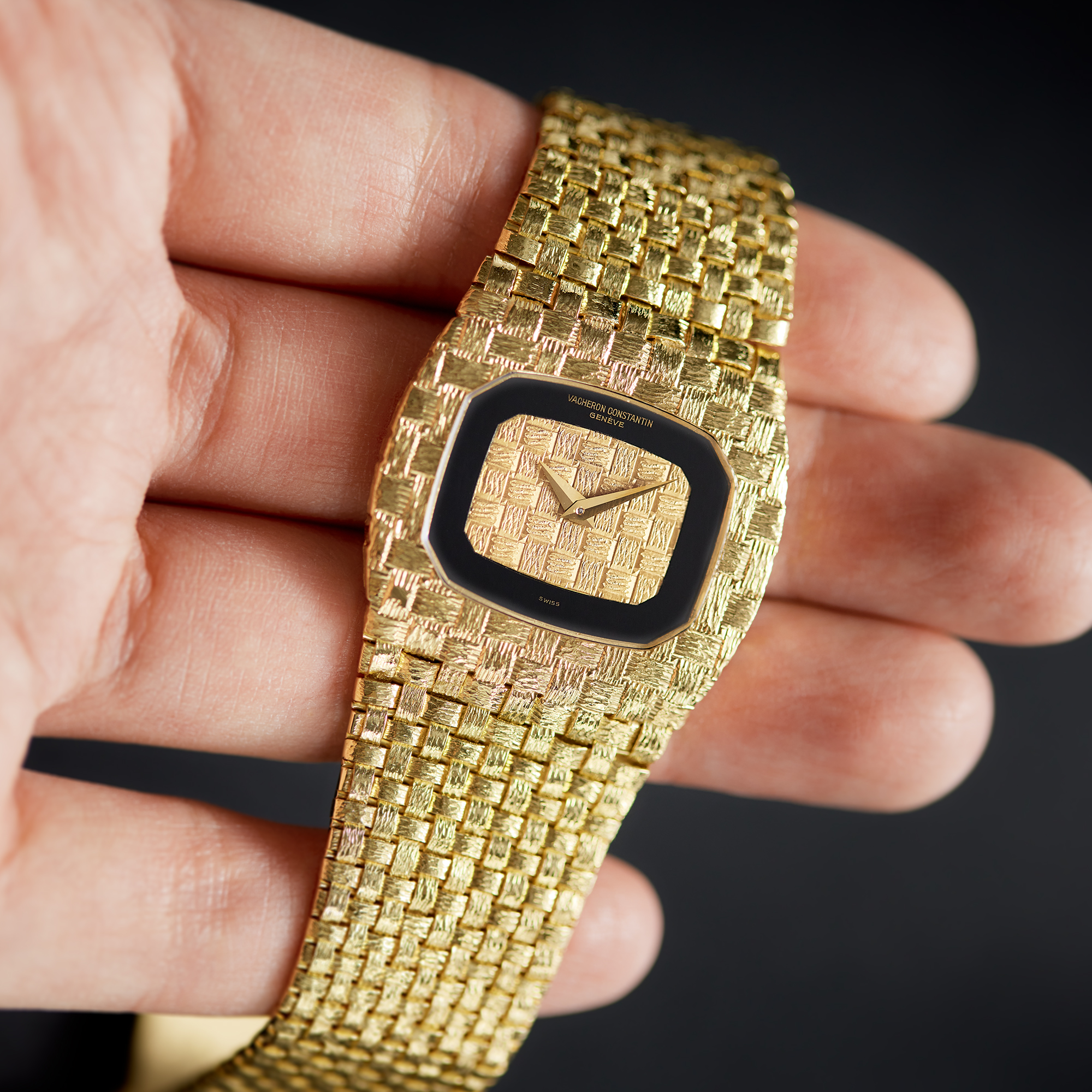 Vintage Ultra-Thin Yellow Gold Champagne Onyx Dial 31mm Product Image 12