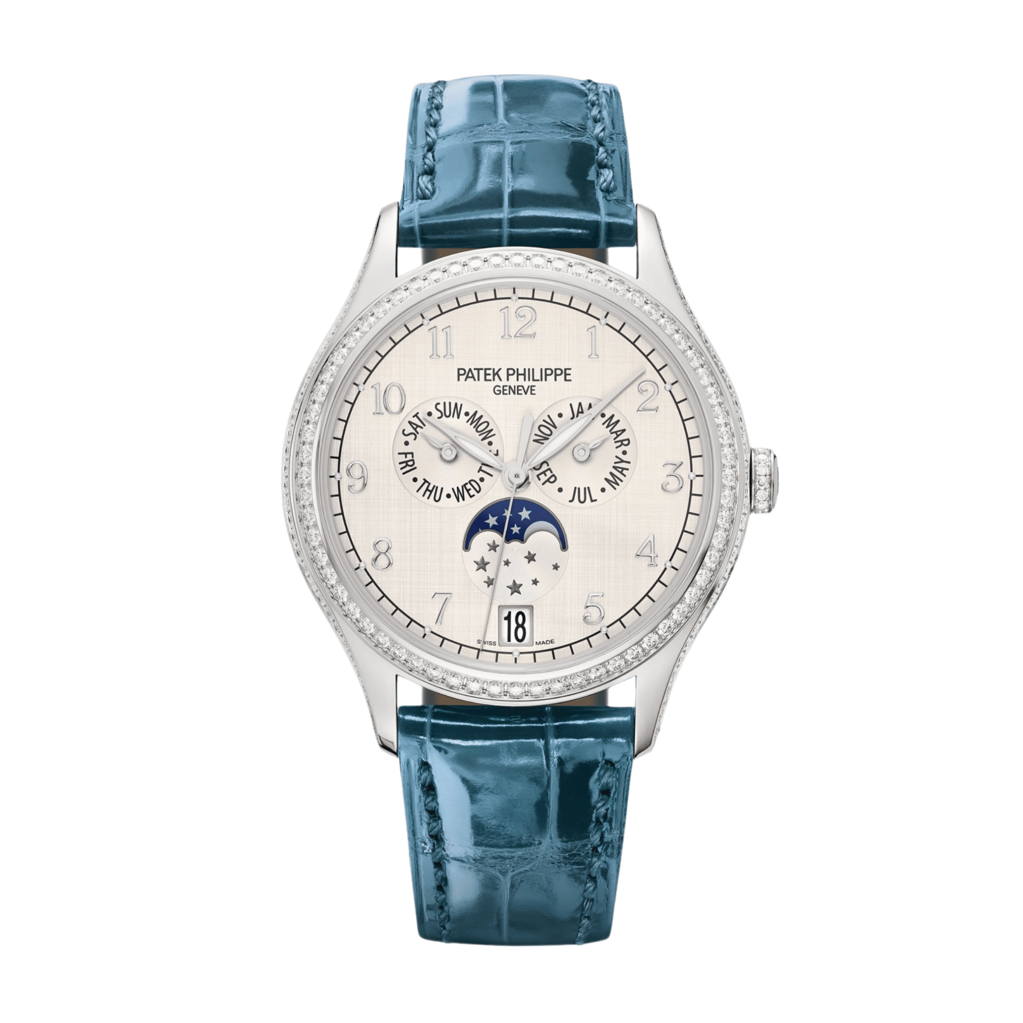Annual Calendar White Gold Diamond Silver Dial 38mm Product Image
