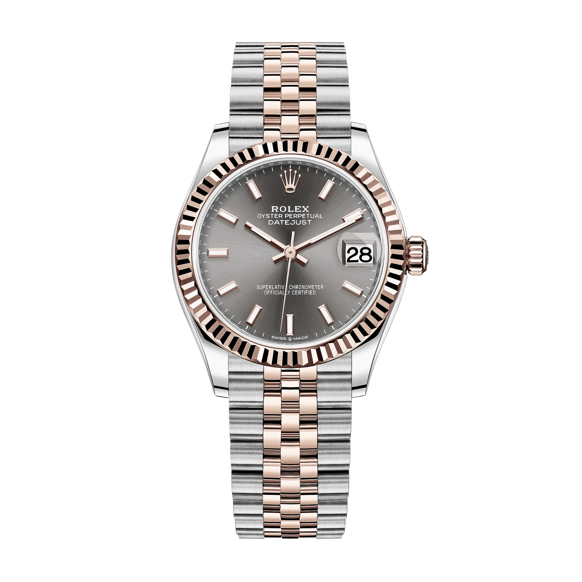 Datejust Rose Gold & Steel Jubilee Grey Dial 31mm Product Image