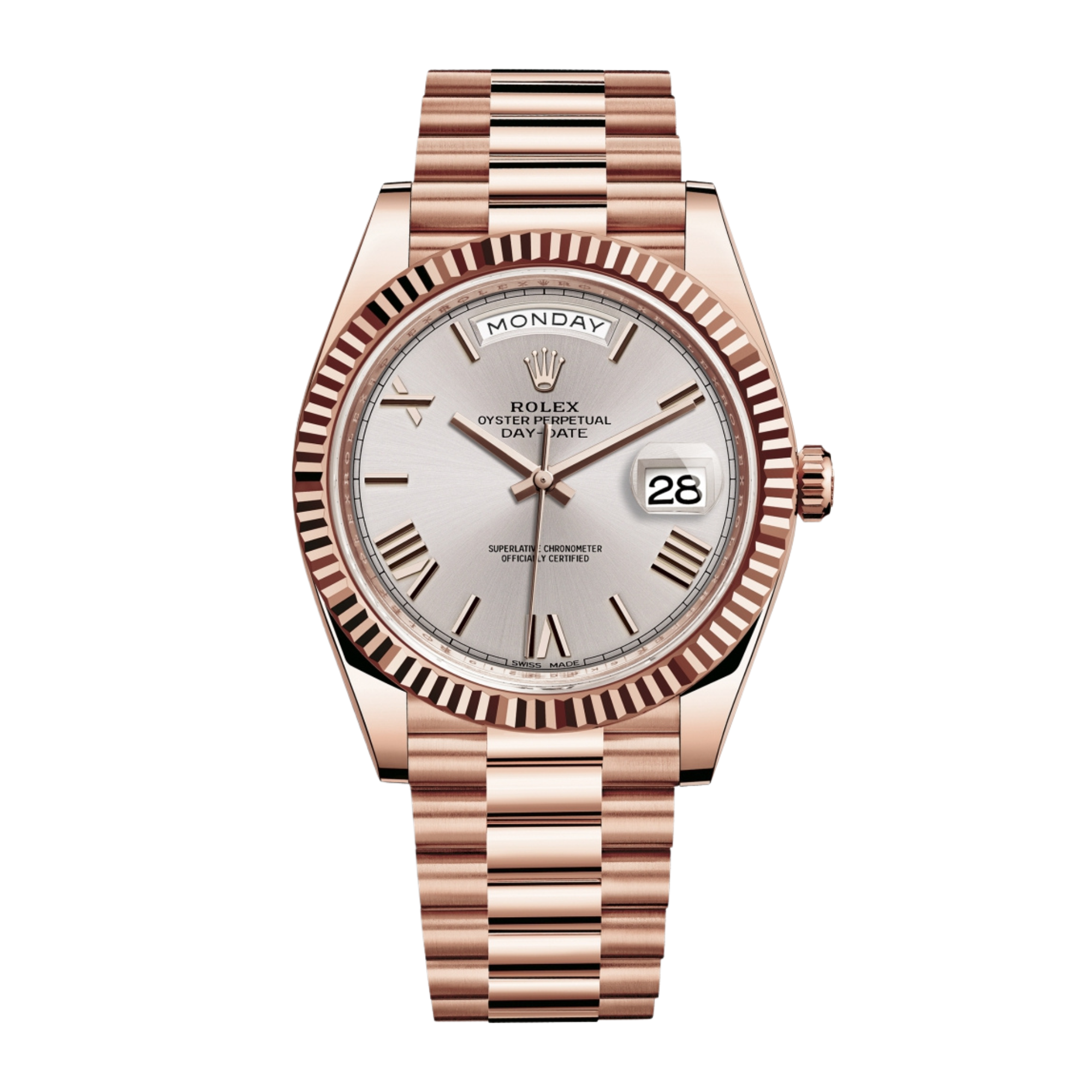 Rolex Day-Date Rose Gold Diamond Grey Dial 40mm 228345RBR-0007