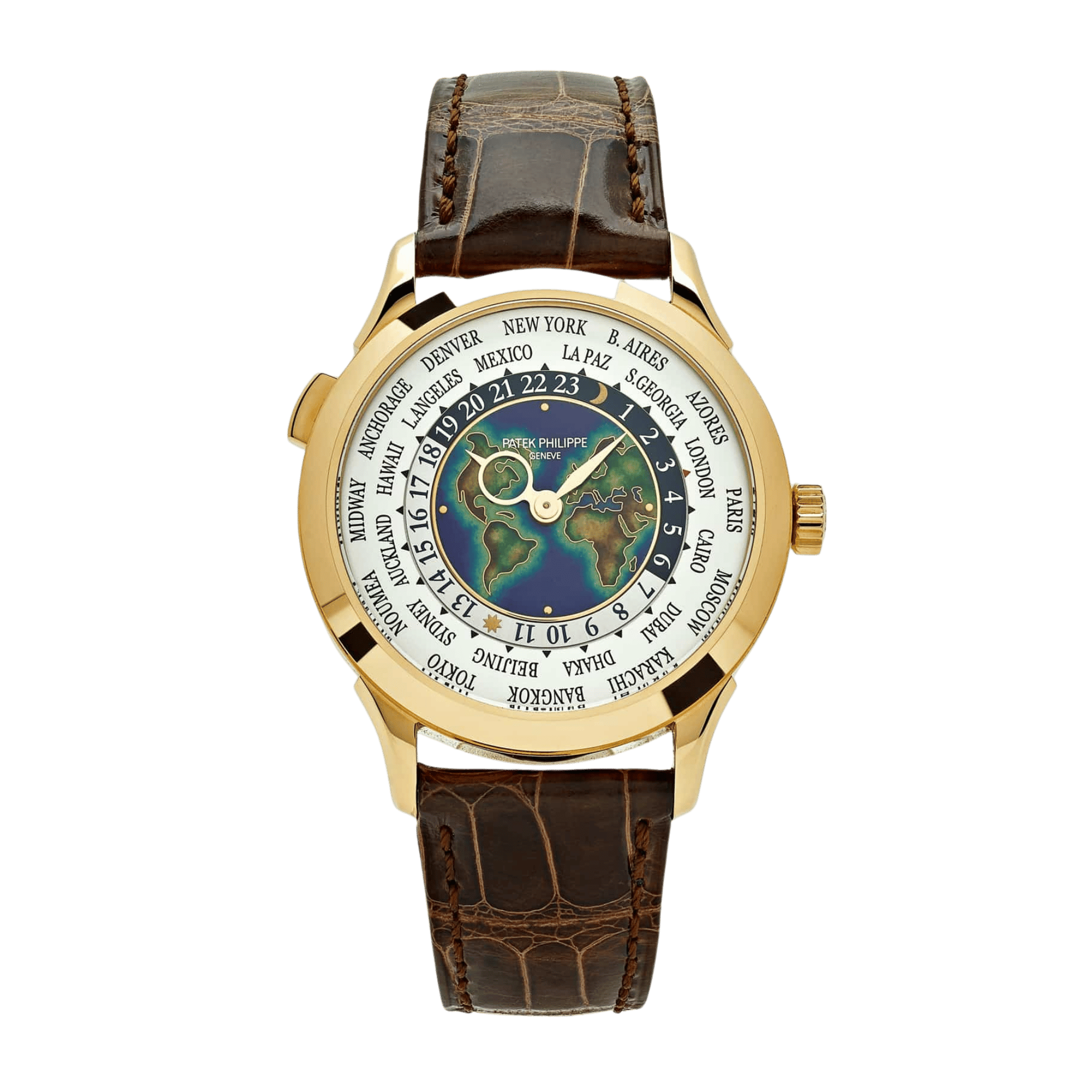 World Time Yellow Cloisonné Enamel Dial 38mm Product Image