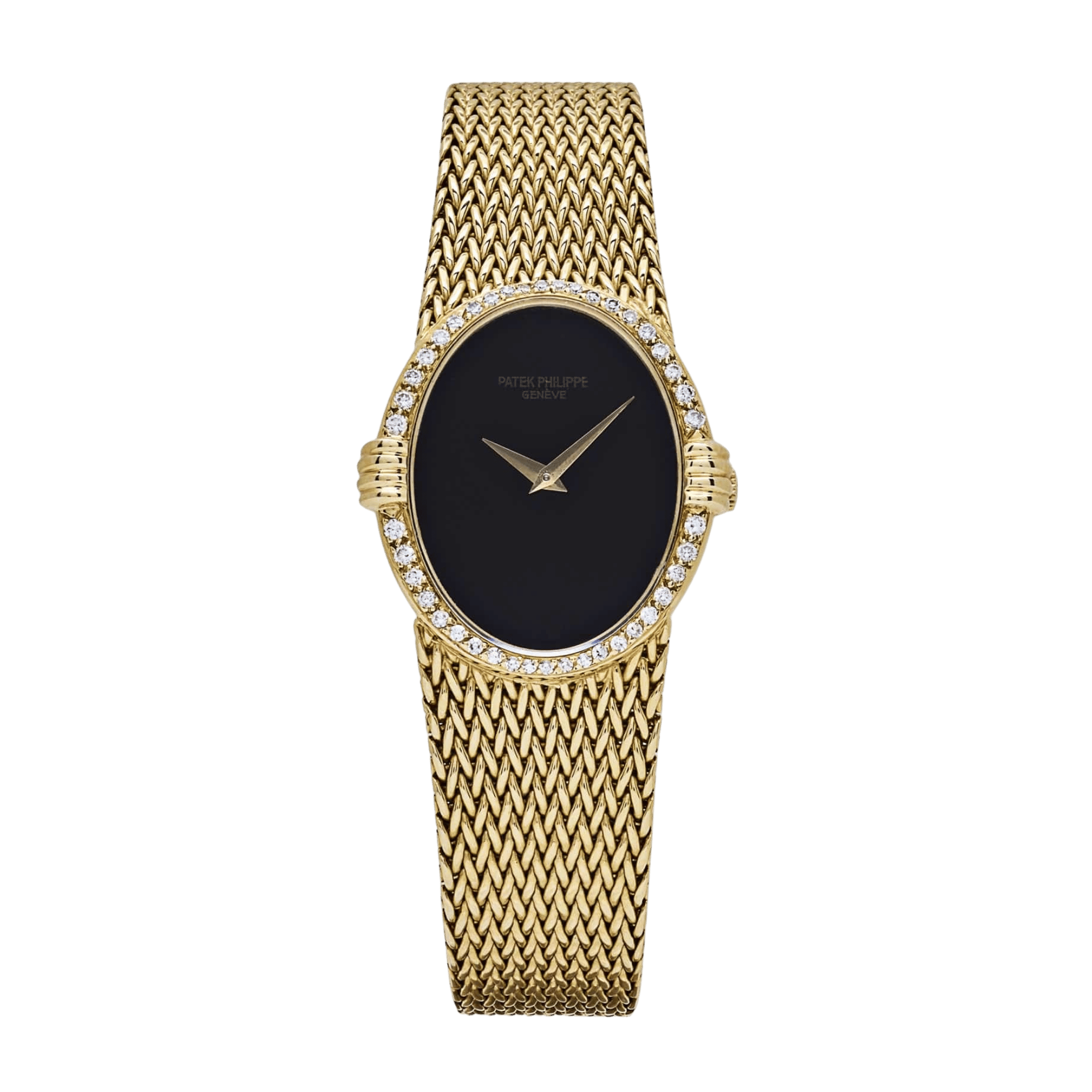 Vintage Ellipse Yellow Gold Diamond Black Dial 27mm Product Image