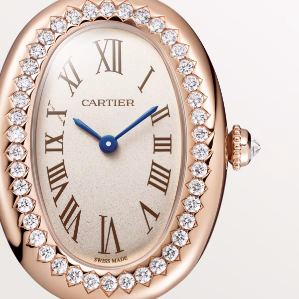 Baignoire de Cartier Size 17 Rose Gold Diamond Silver Dial 31mm Product Image 1
