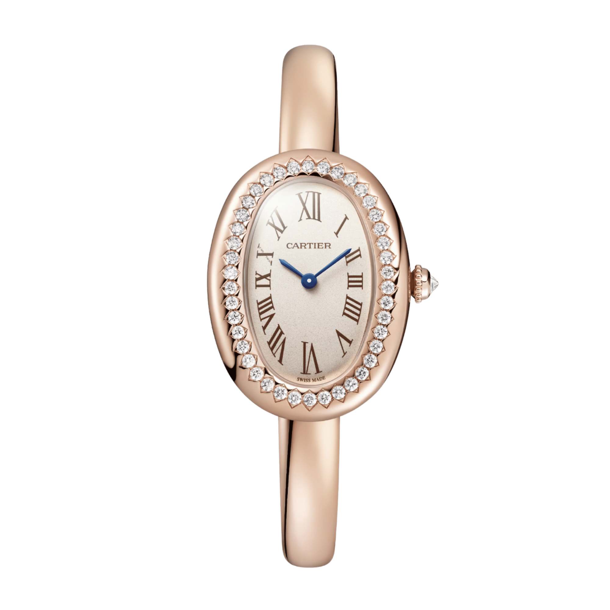 Baignoire de Cartier Size 17 Rose Gold Diamond Silver Dial 31mm Product Image 4