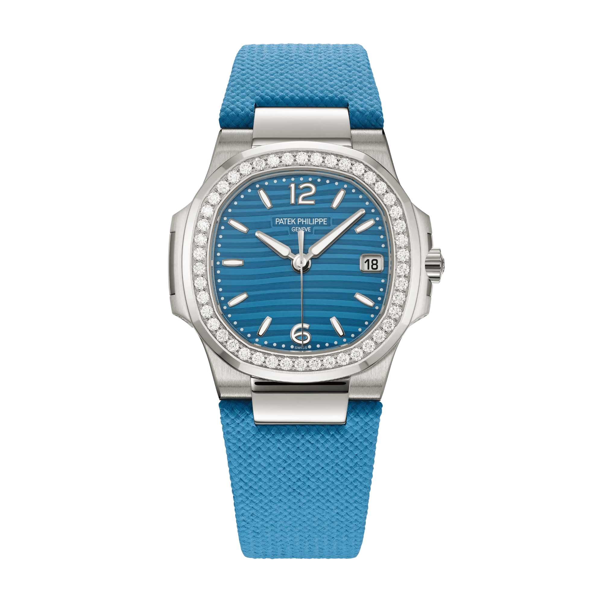 Nautilus White Gold Diamond Azure Blue Dial 32mm Product Image