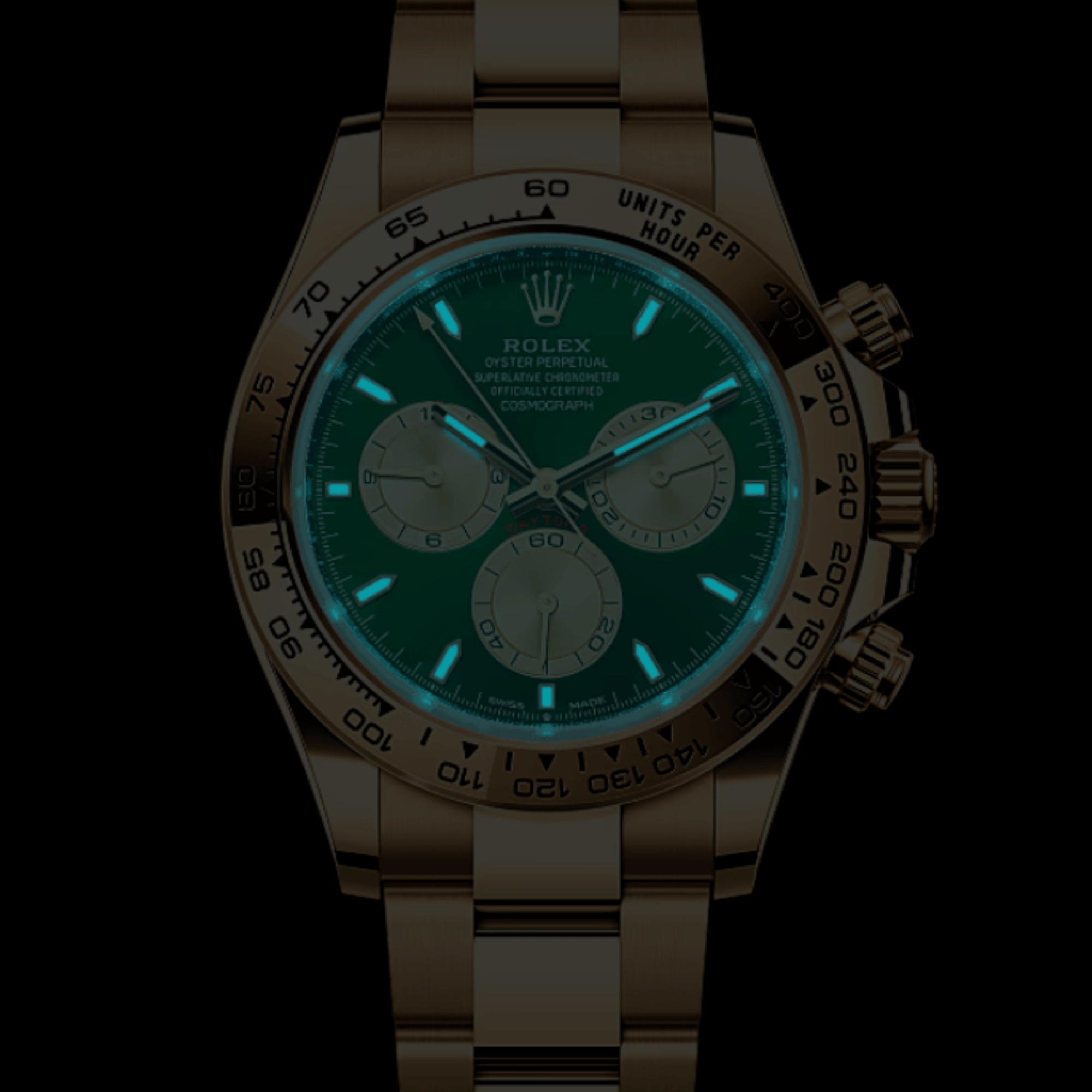 Daytona Yellow Gold Green Dial 40mm Product Image 2