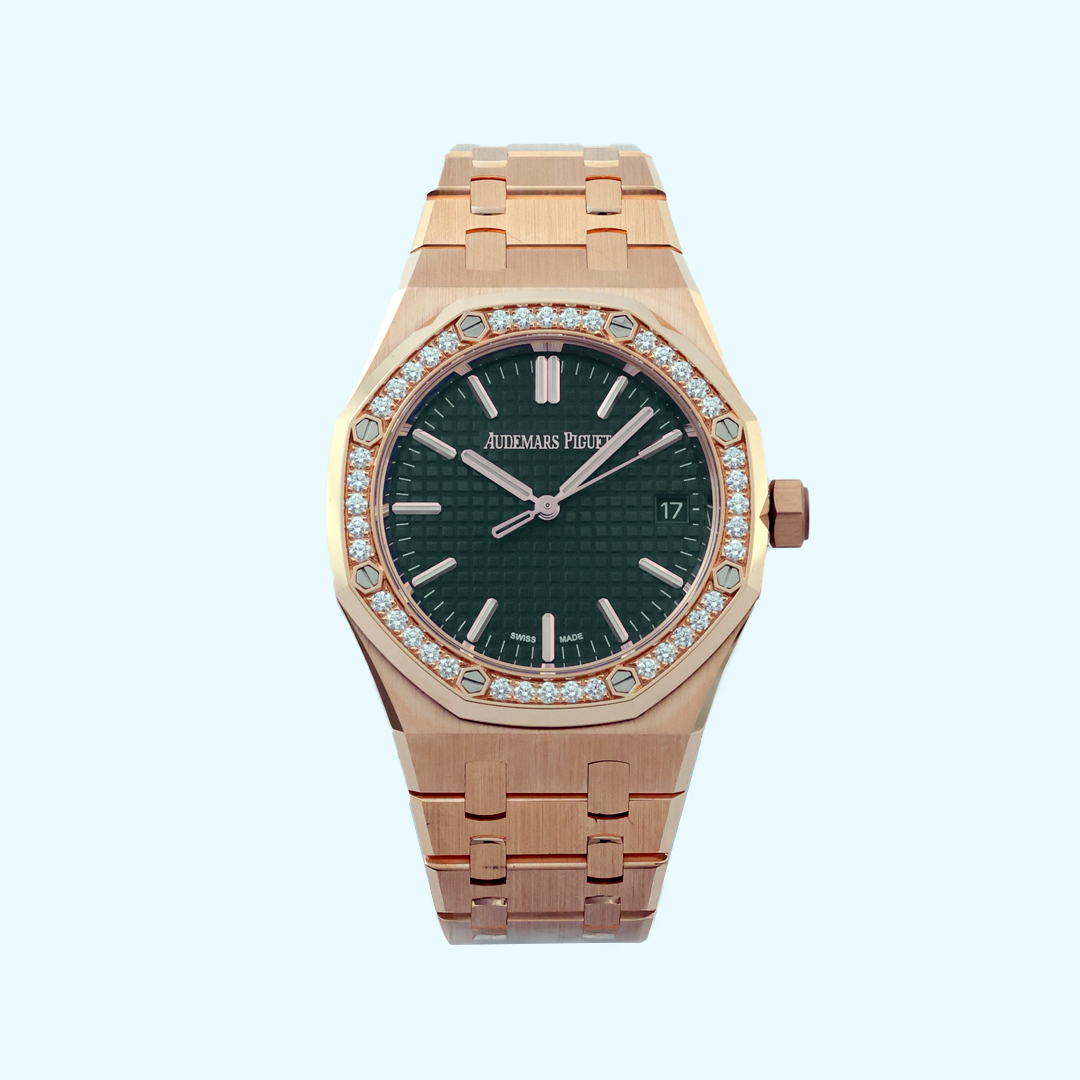 Royal Oak Rose Gold Diamond Green Dial 37mm Product Image 1