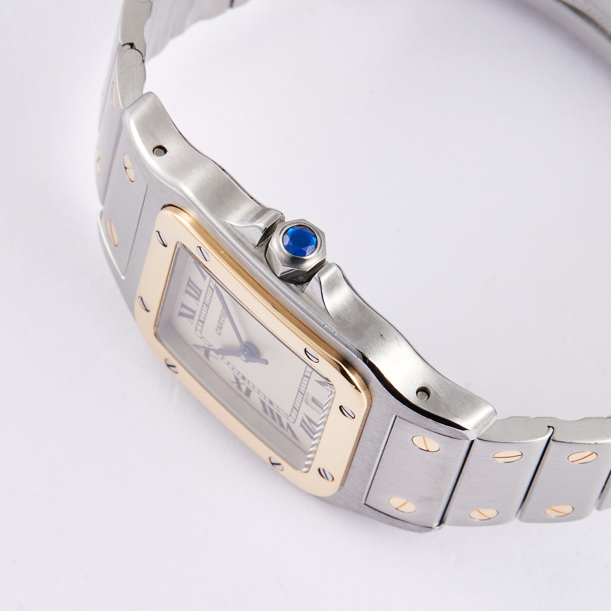 Vintage Santos Galbee Yellow Gold & Steel Silver Dial 28mm Product Image 2