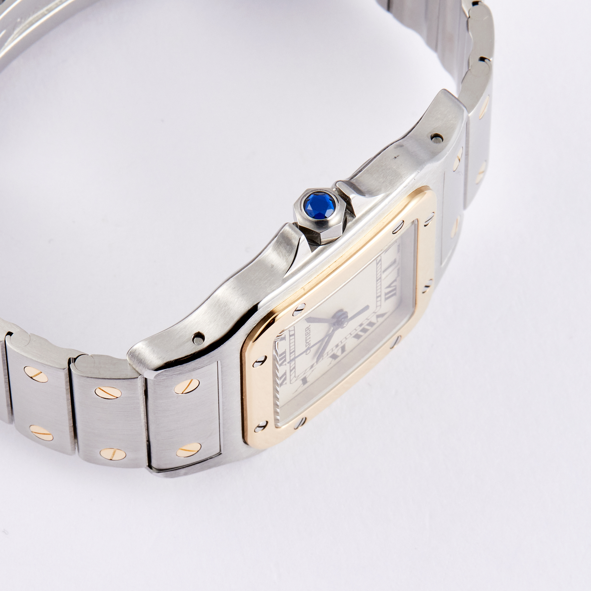 Vintage Santos Galbee Yellow Gold & Steel Silver Dial 28mm Product Image 3
