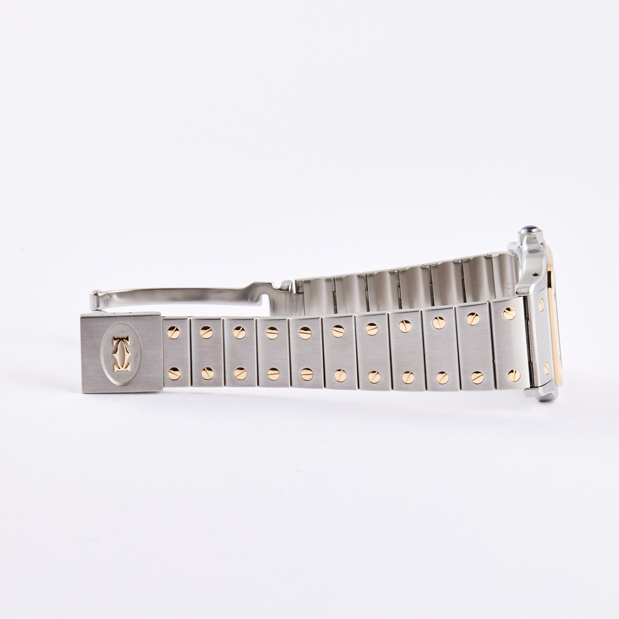 Vintage Santos Galbee Yellow Gold & Steel Silver Dial 28mm Product Image 11