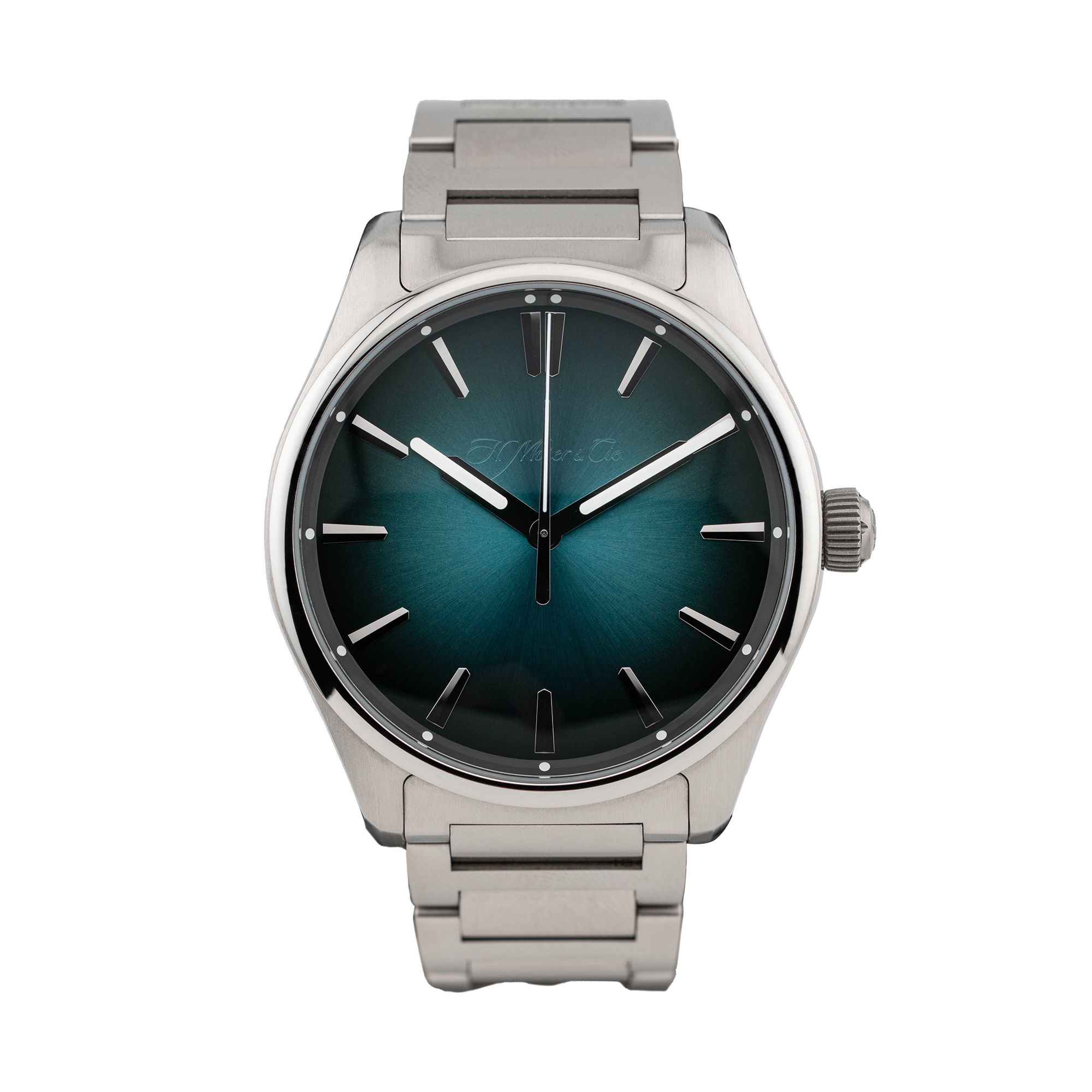 H. Moser & Cie. Pioneer Centre Seconds Steel Arctic Blue Fume Dial