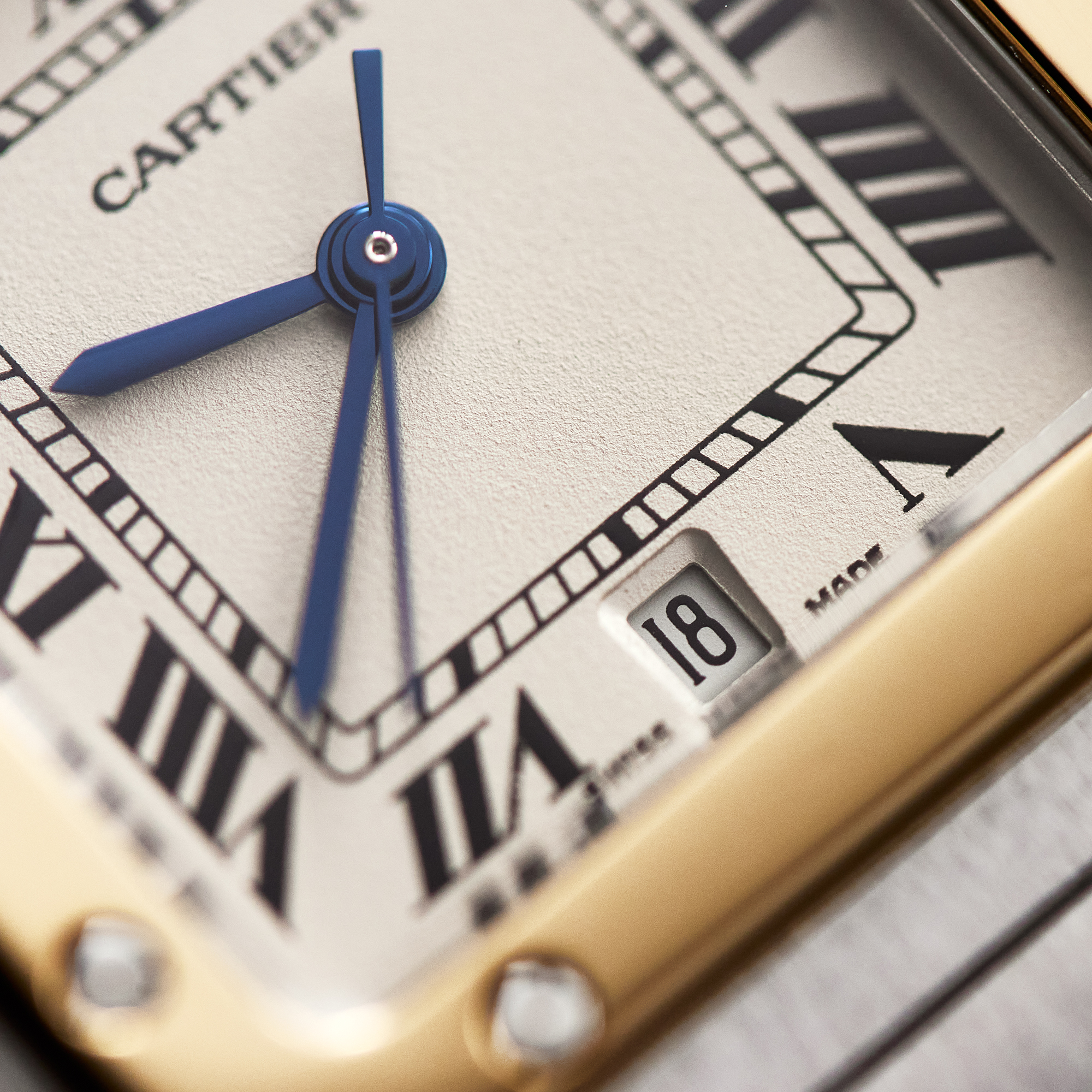 Vintage Santos Galbee Yellow Gold & Steel Silver Dial 28mm Product Image 14
