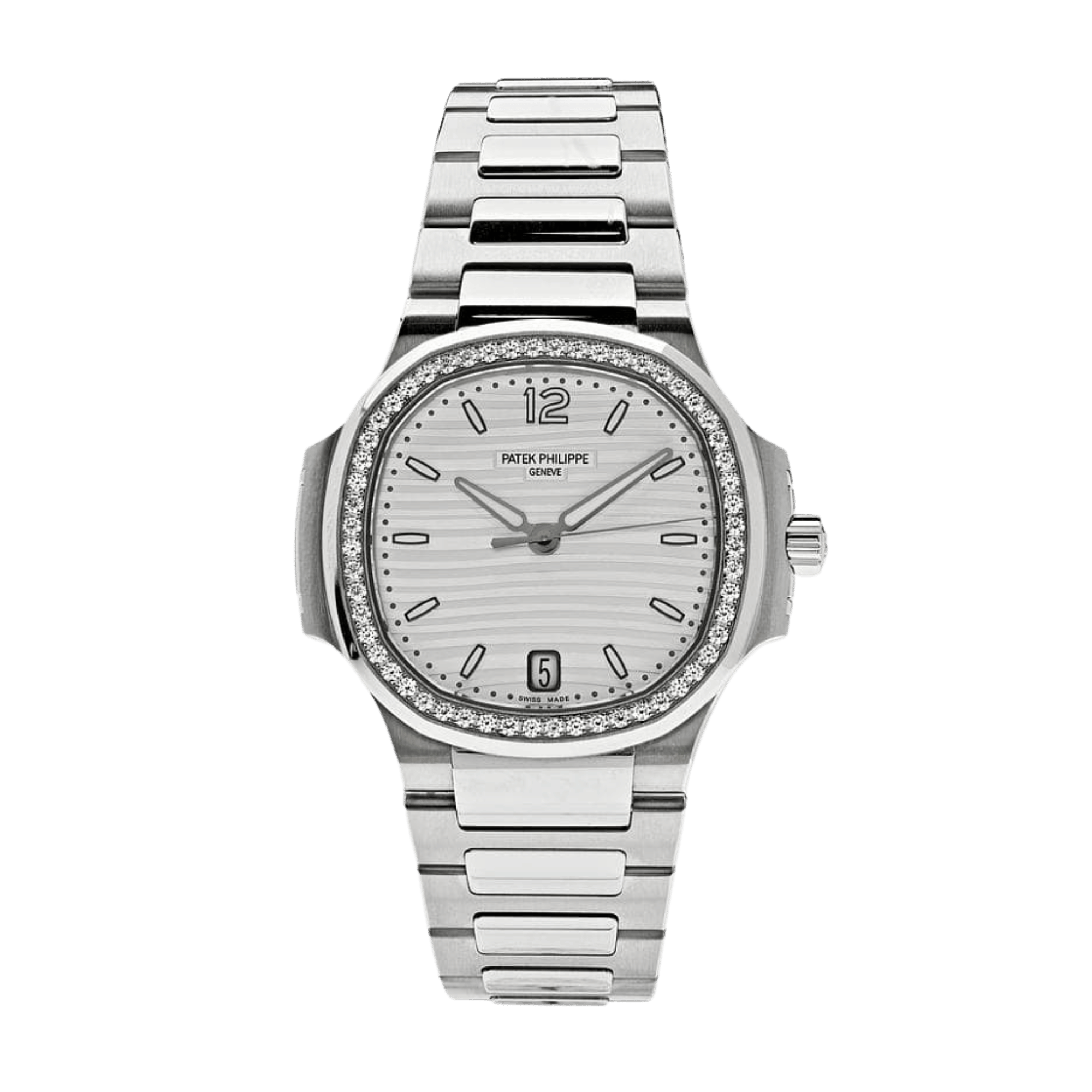 Nautilus Ladies Steel Diamond White Dial 35mm Product Image 1