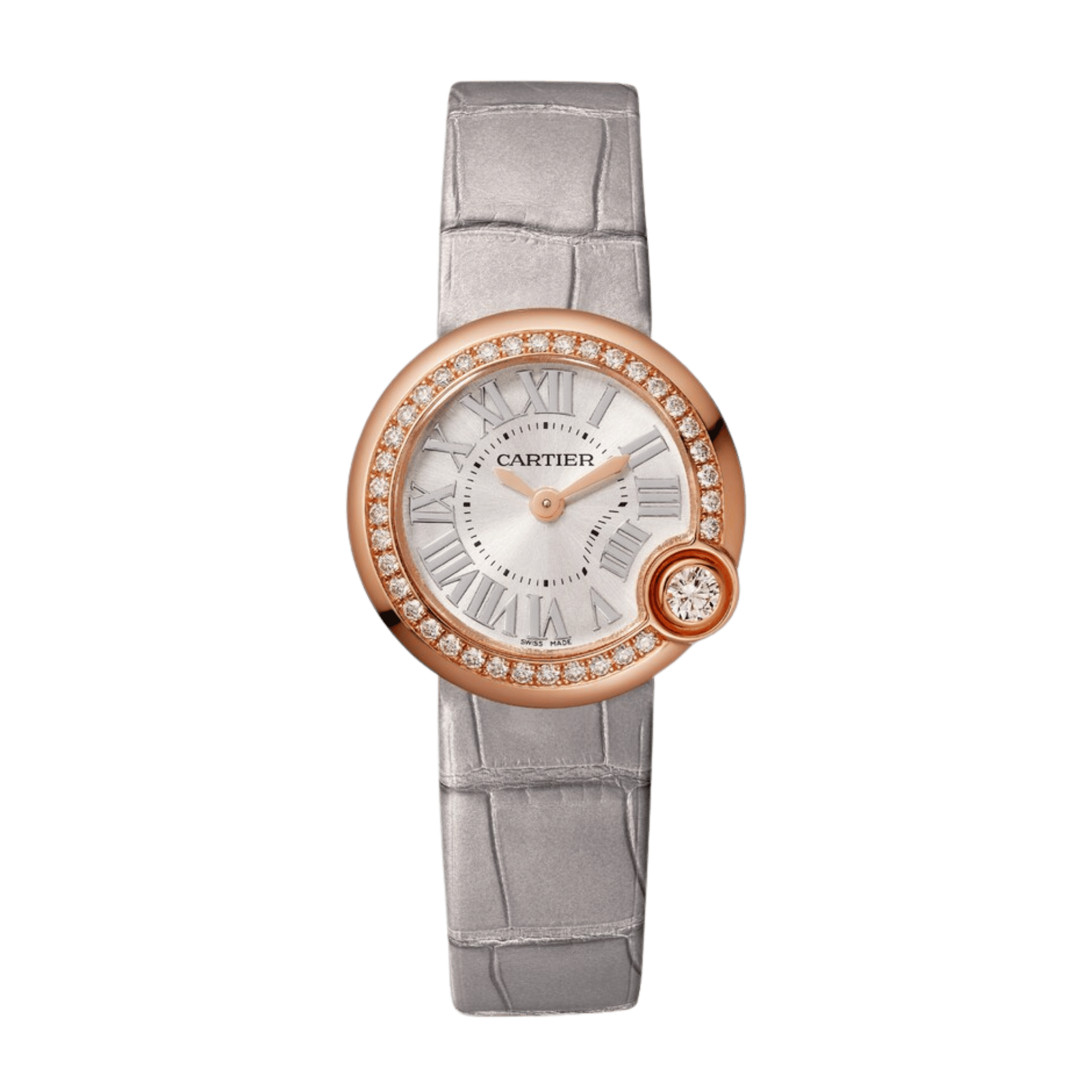 Ballon Blanc de Cartier Rose Gold Diamond Silver Dial 26mm Product Image