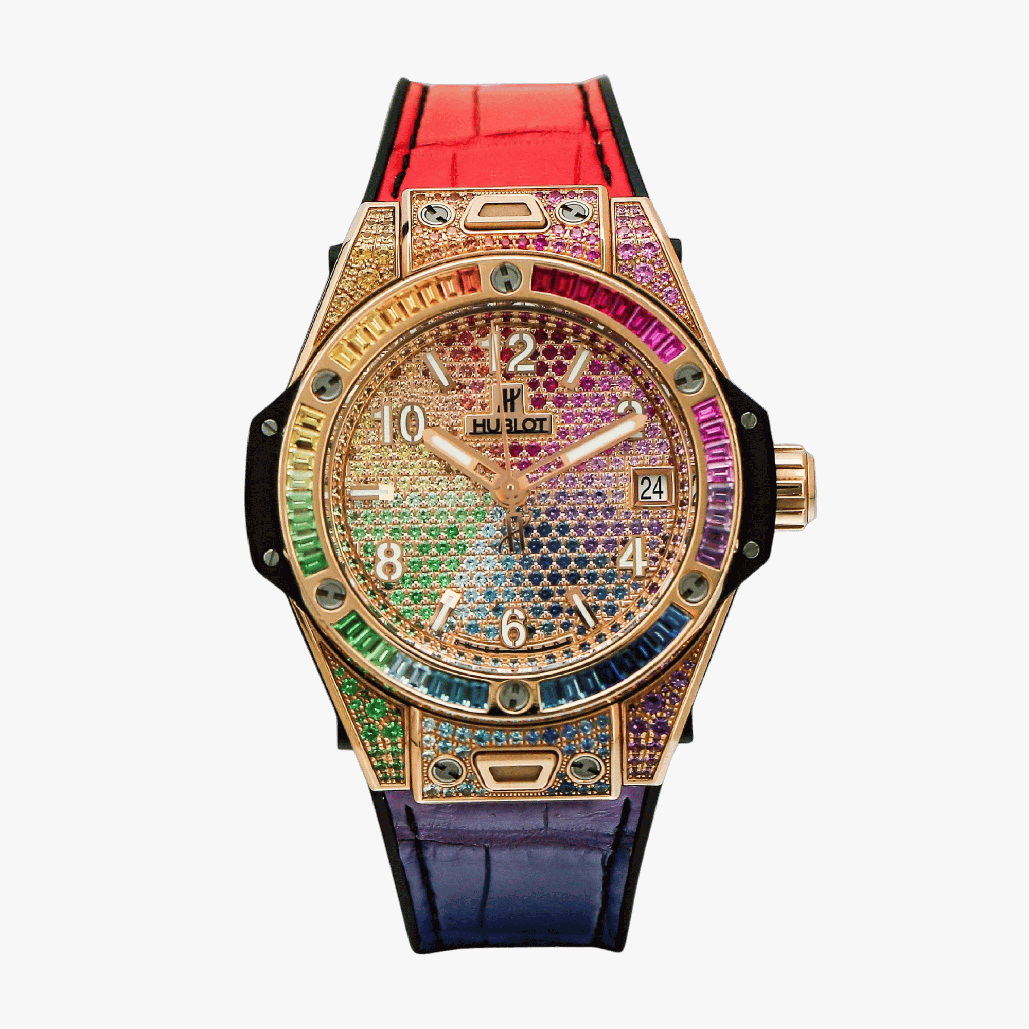 Hublot Big Bang One Click King Gold Rainbow Pave Dial 39mm