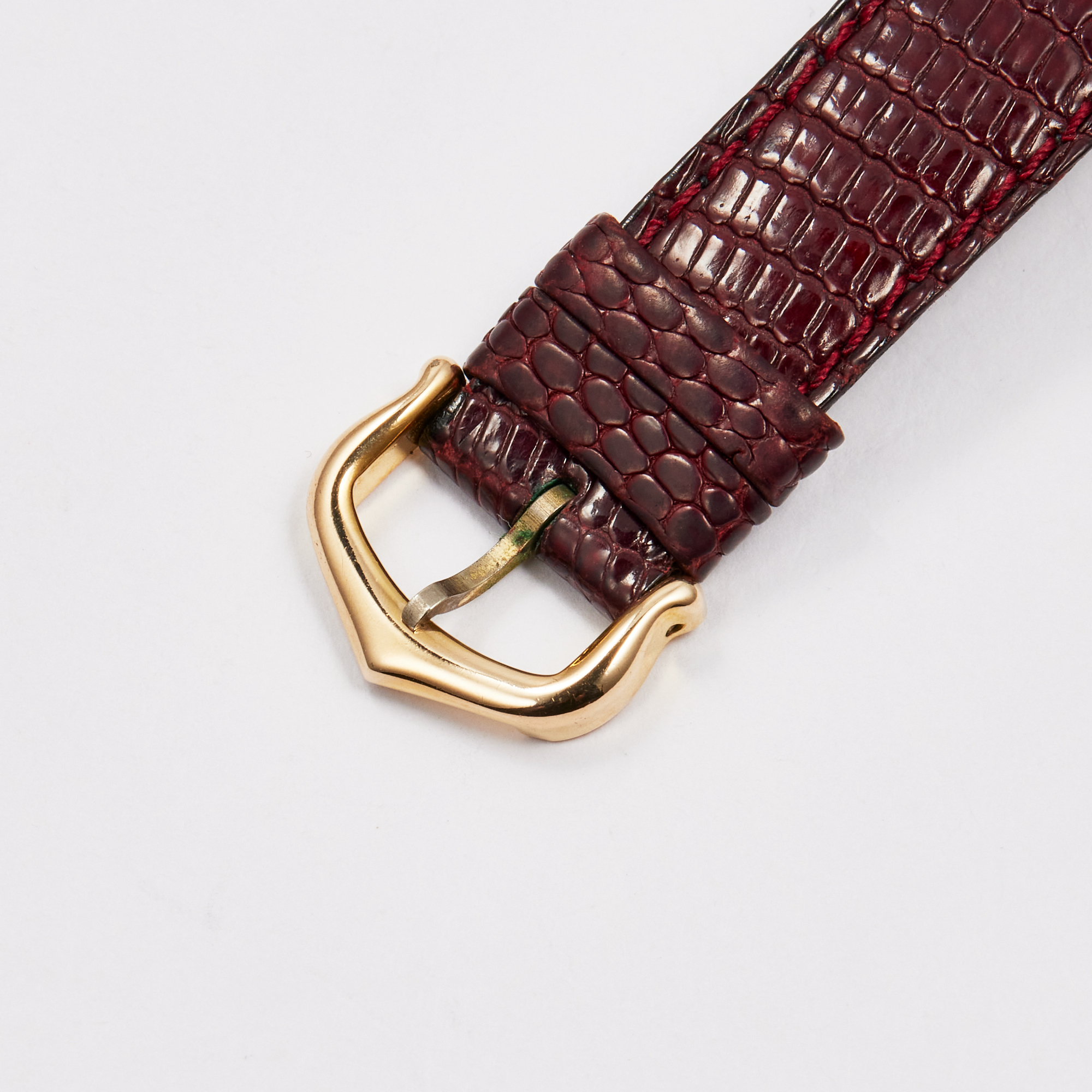Vintage Tank Must Vermeil Gold Plated Silver Burgundy Dial 21mm Product Image 7