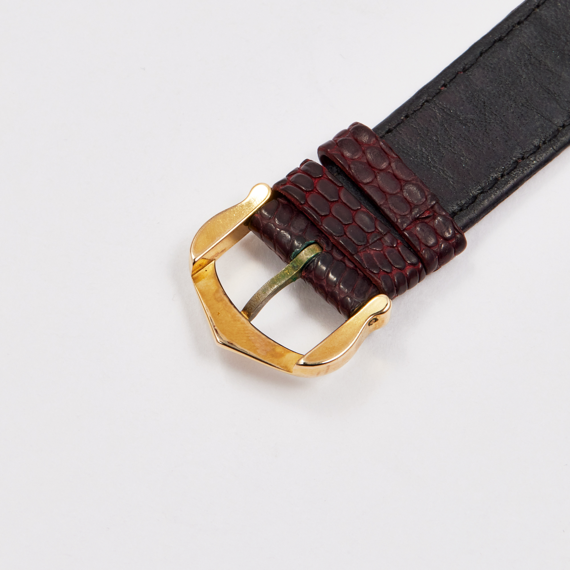 Vintage Tank Must Vermeil Gold Plated Silver Burgundy Dial 21mm Product Image 8