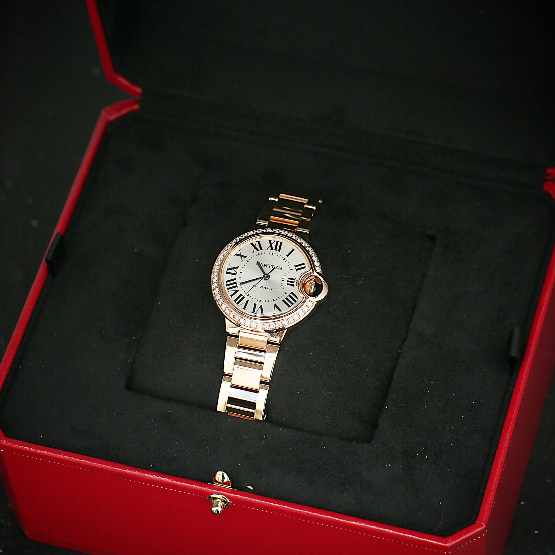 Ballon Bleu de Cartier Rose Gold Diamond Silver Dial 33mm Product Image 1