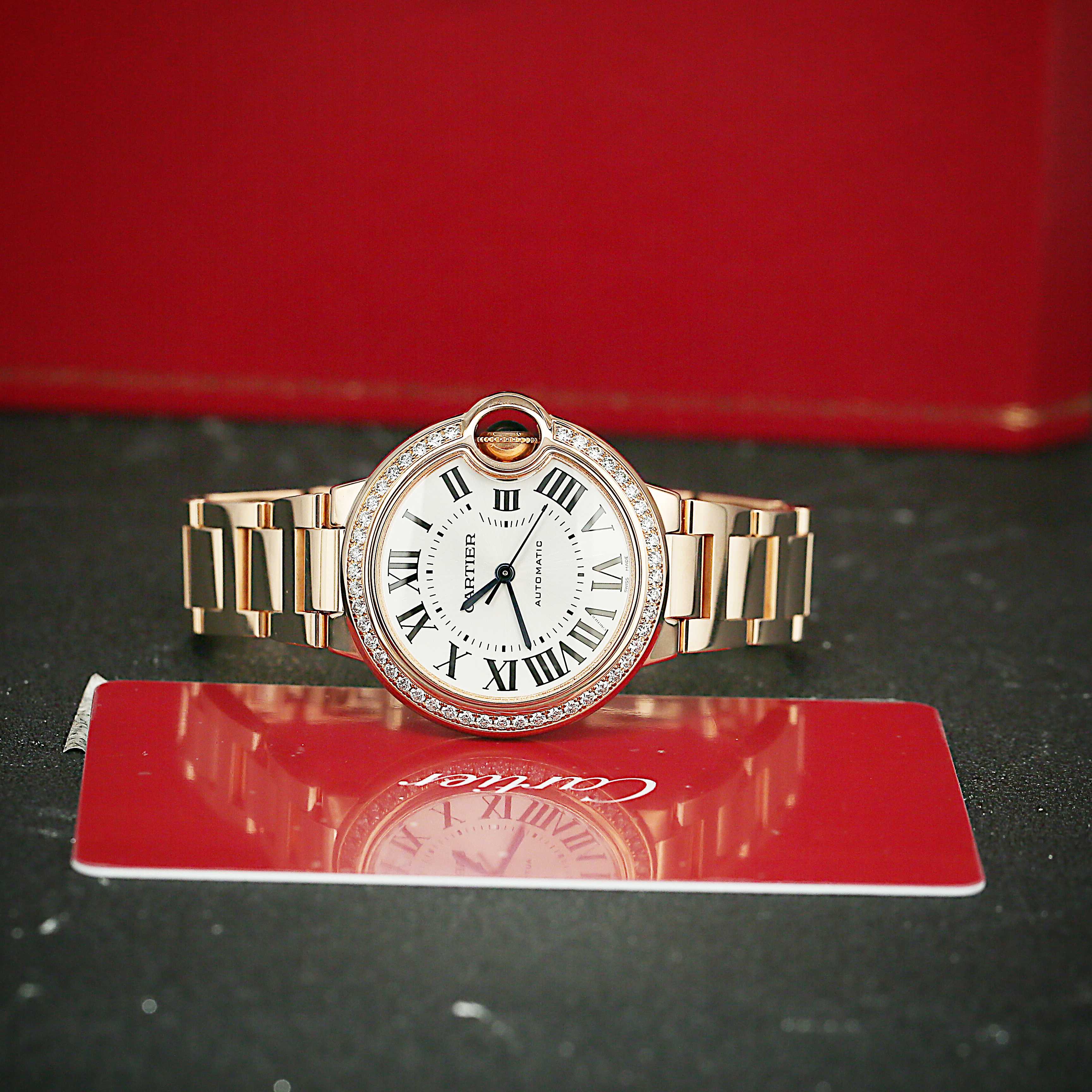 Ballon Bleu de Cartier Rose Gold Diamond Silver Dial 33mm Product Image 3