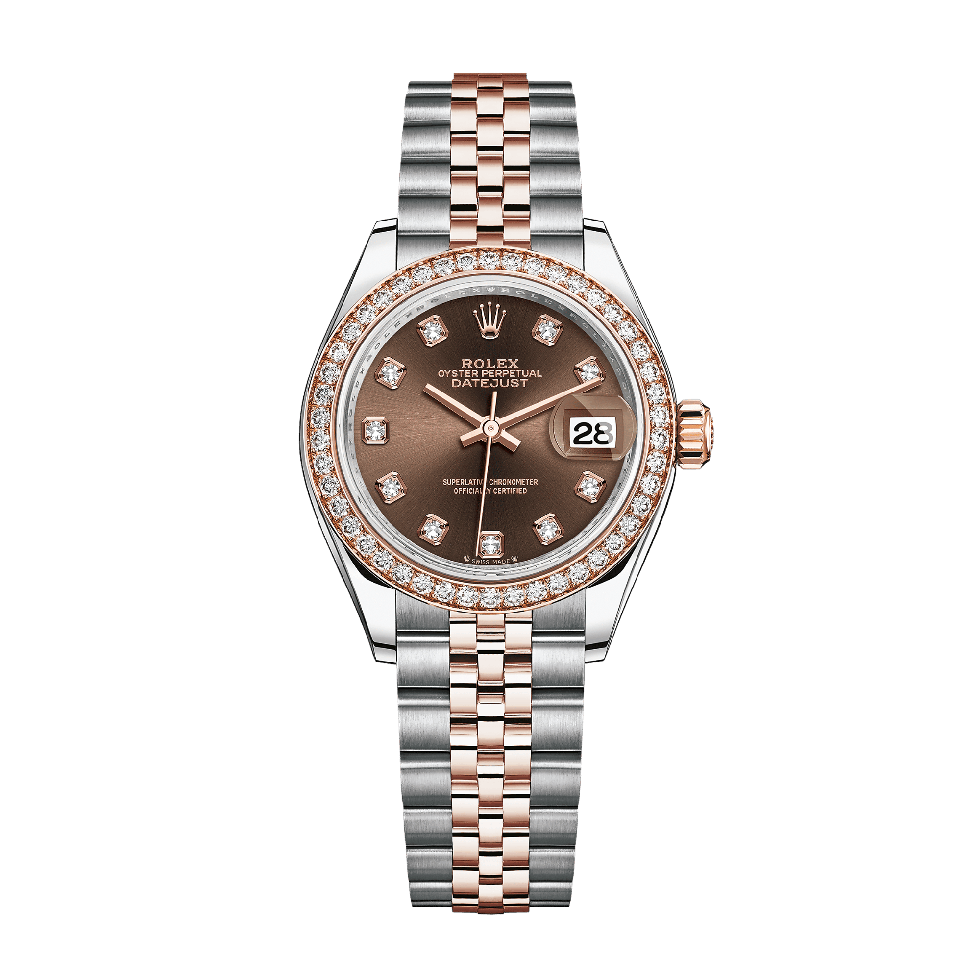 Lady-Datejust Rose Gold & Steel Diamond Jubilee Brown Dial 28mm Product Image