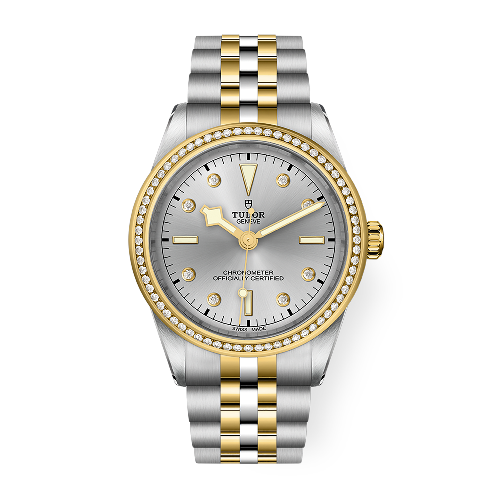 Black Bay Yellow Gold & Steel Diamond Silver Dial 39mm Product Image 1