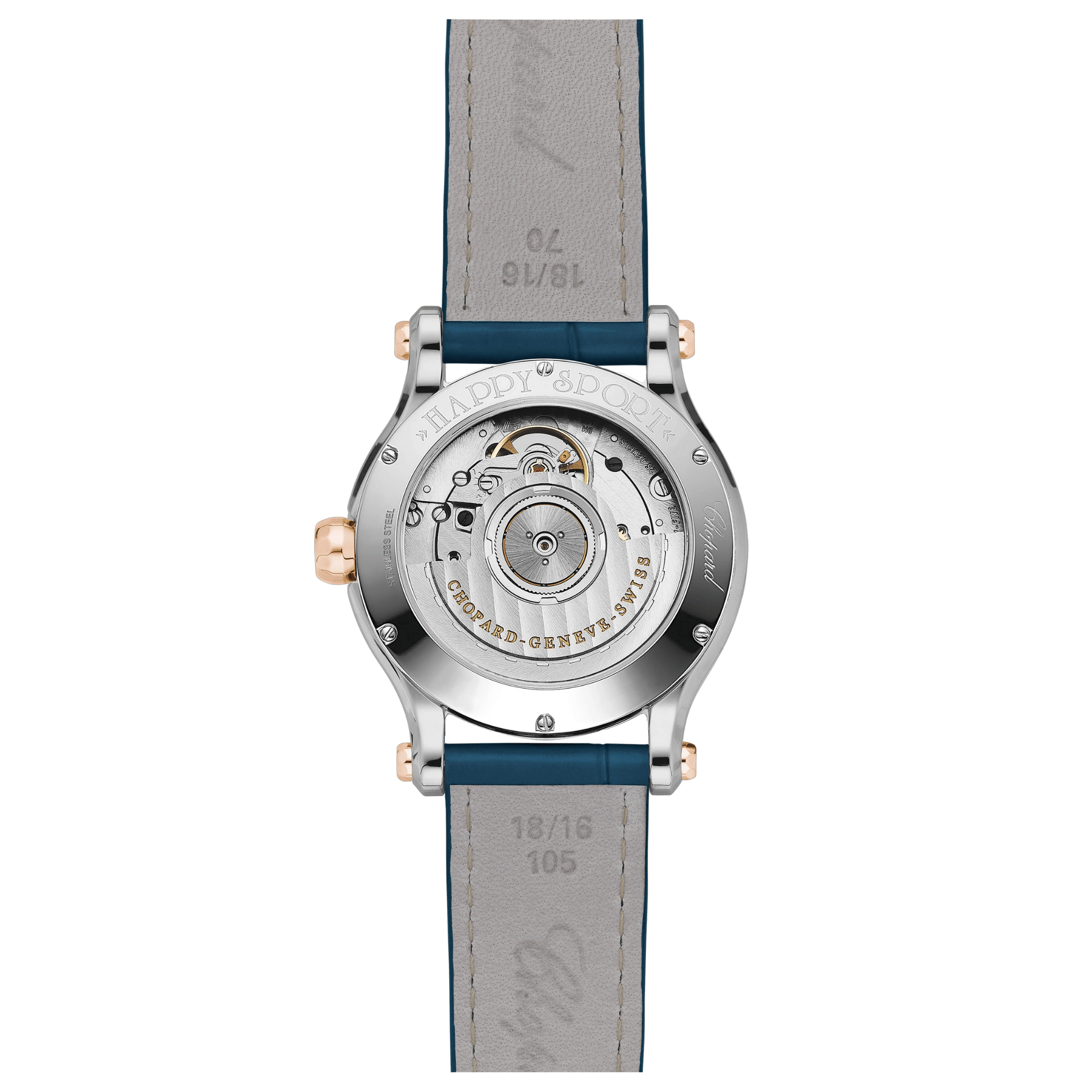 Happy Sport Rose Gold & Steel Blue Dial 36mm Product Image 2